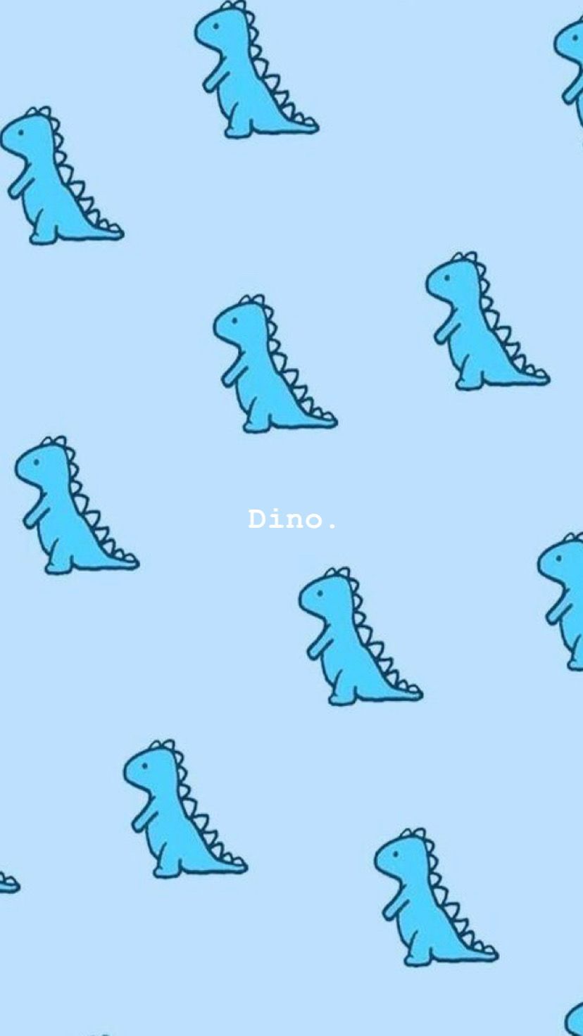T-Rex, Muster, Blau, Hellblauer Hintergrund, Cartoon, HD, Sperrbildschirm fürs iPhone