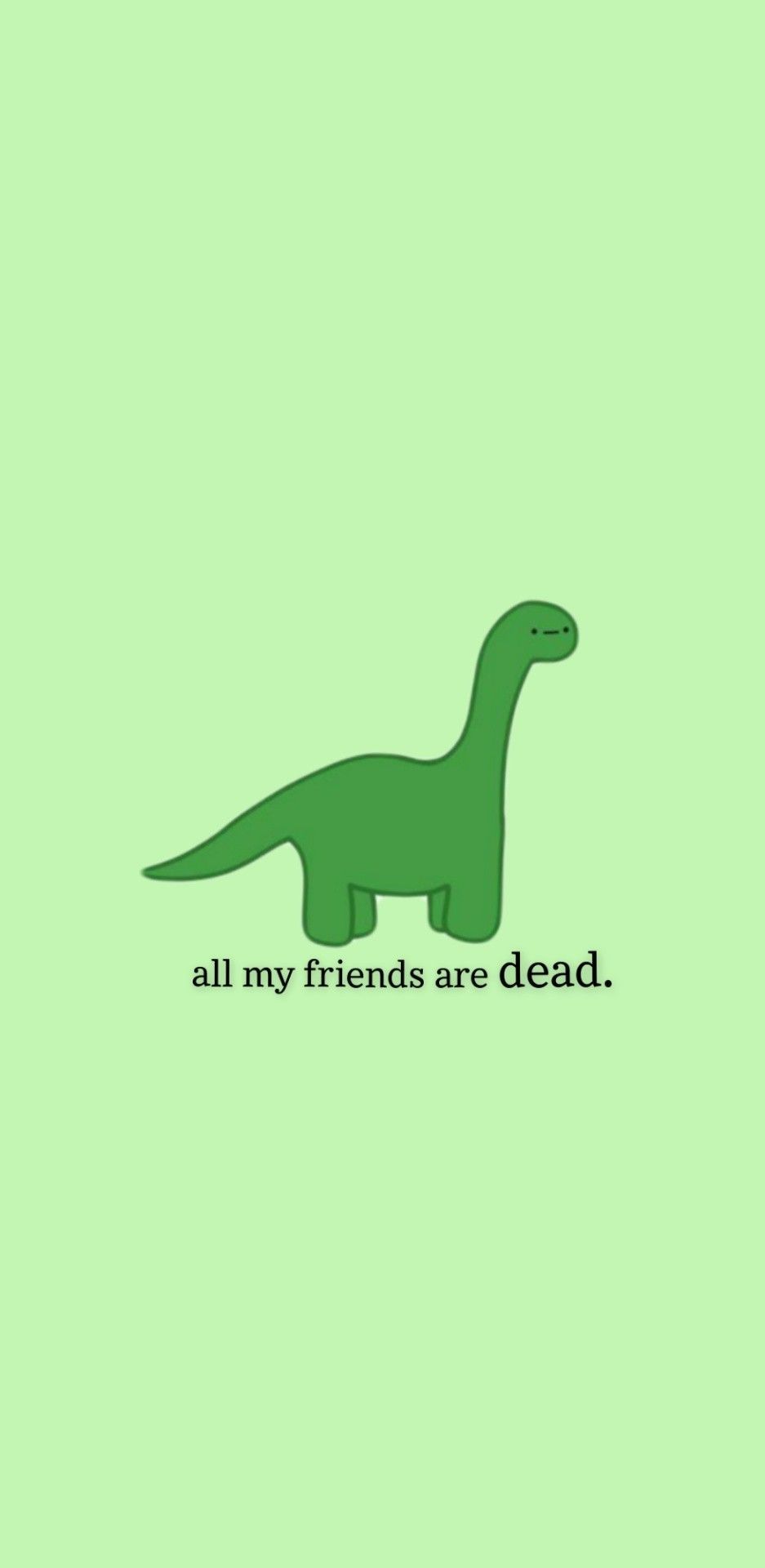 Brachiosaurus, Grüner Hintergrund, Minimalistisch, Spruch, Cartoon, Sperrbildschirm fürs iPhone