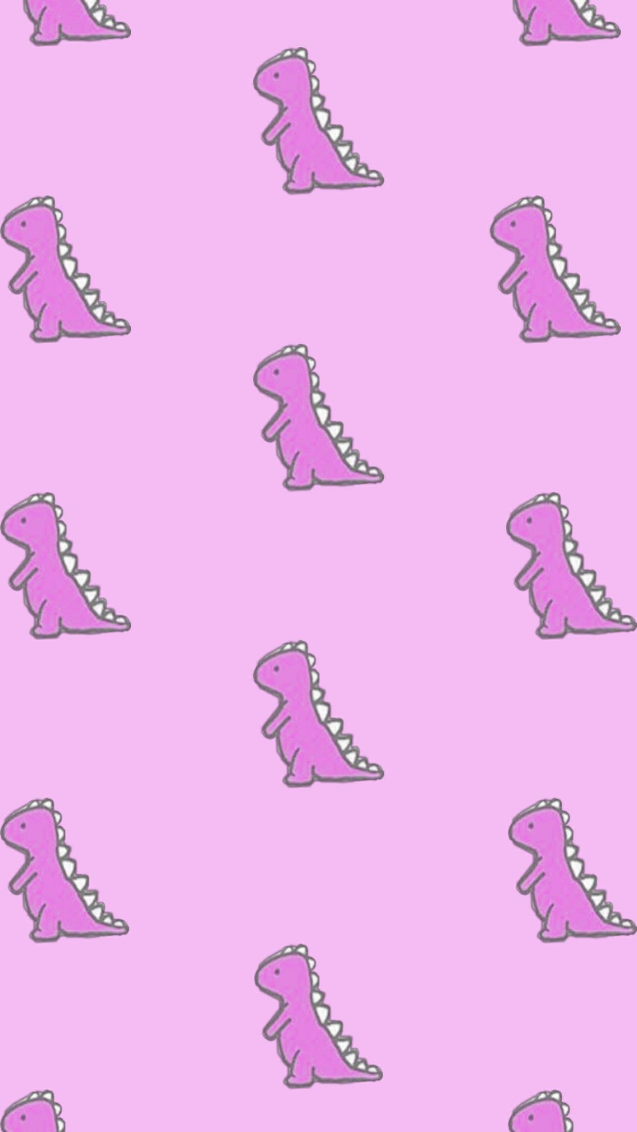 T-Rex, Muster, Pink, Niedlich, Cartoon, Hochformat, Hintergrundbild fürs Smartphone