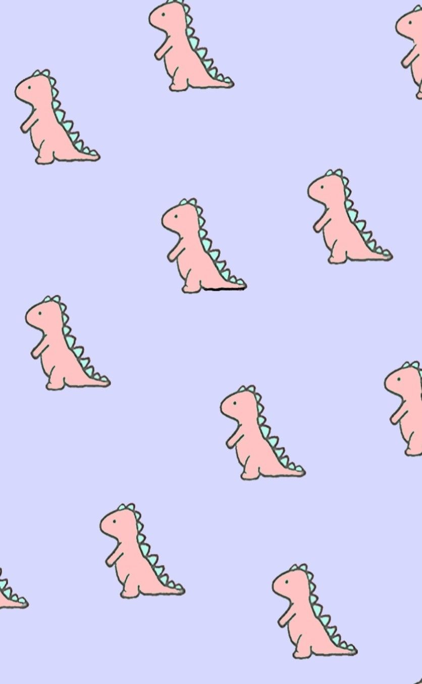 T-Rex, Muster, Pastell-Lila, Rosa, Niedlich, HD, Handy-Hintergrund im Hochformat