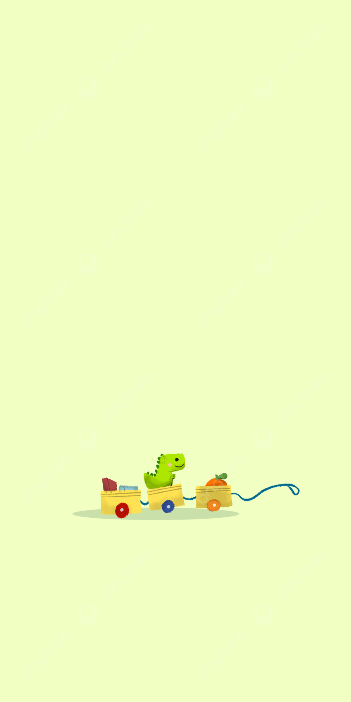 Dinosaurier, Spielzeug, Hellgrüner Hintergrund, Minimalistisch, Niedlich, Sperrbildschirm fürs iPhone