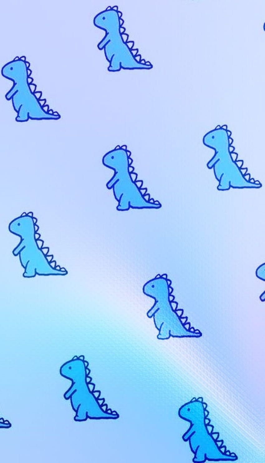T-Rex, Muster, Blau, Farbverlauf, Niedlich, HD, Hintergrundbild fürs Handy