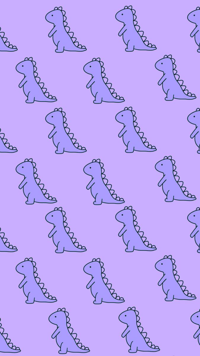 T-Rex, Muster, Lila, Pastell, Niedlich, Hintergrundbild für iPhone und Android