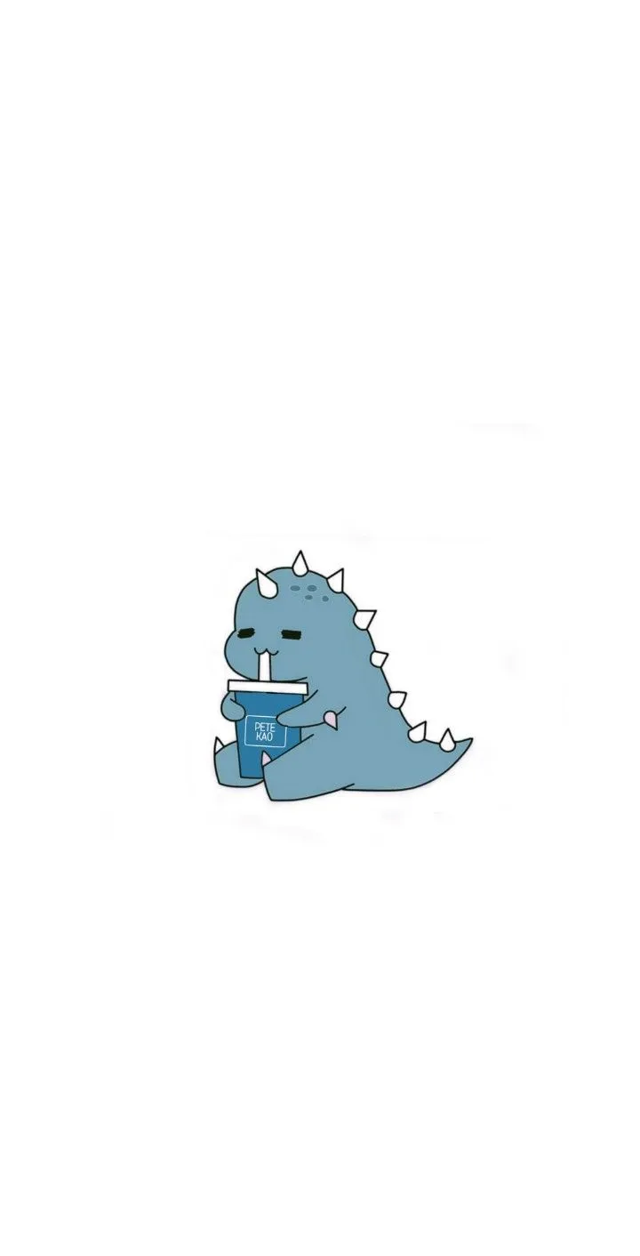 Dinosaurier, Cartoon, Blau, Weißer Hintergrund, Minimalistisch, Sperrbildschirm fürs iPhone