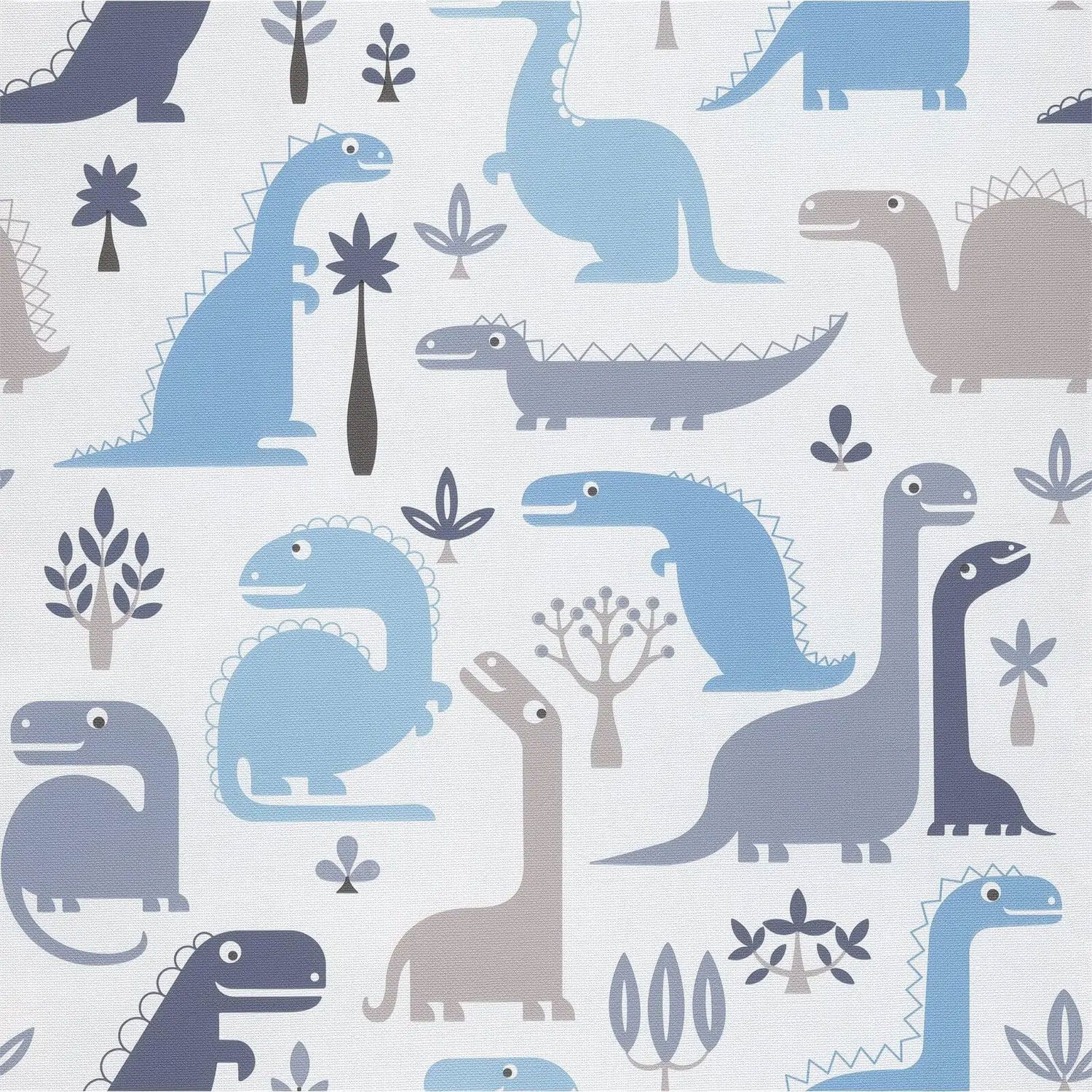 Dinosaurier, Skandinavisches Muster, Blau, Grau, Kinderzimmer, HD, Tablet-Hintergrund