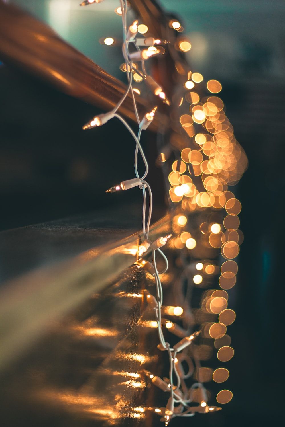Lichterkette, Bokeh, Warmes Licht, Dunkel, HD, Sperrbildschirm fürs iPhone