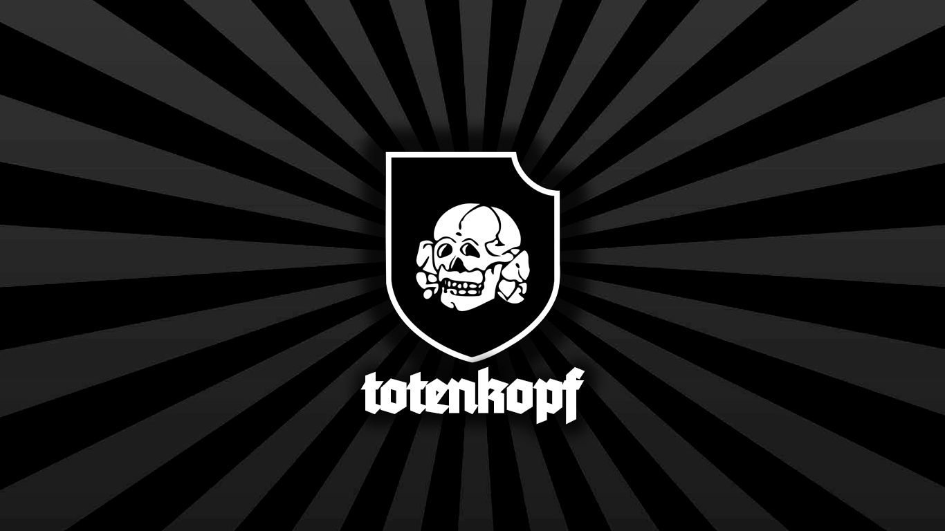 SS-Totenkopf, NS-Symbol, Schild, Strahlen, Schwarz-Weiß, HD, Desktop-Hintergrund