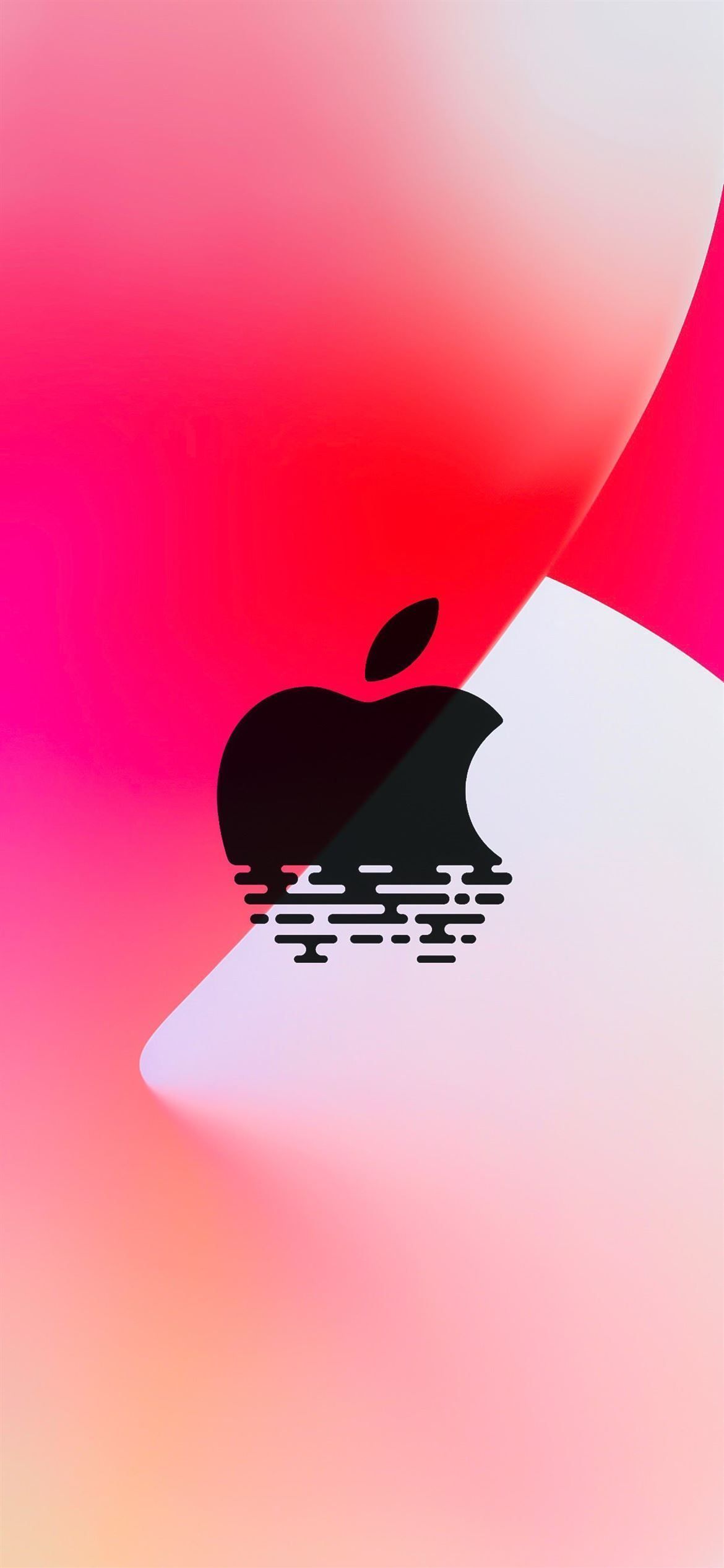 Apple-Logo, Farbverlauf, Pink, Rot, Abstrakt, Full HD, Handy-Hintergrund im Hochformat