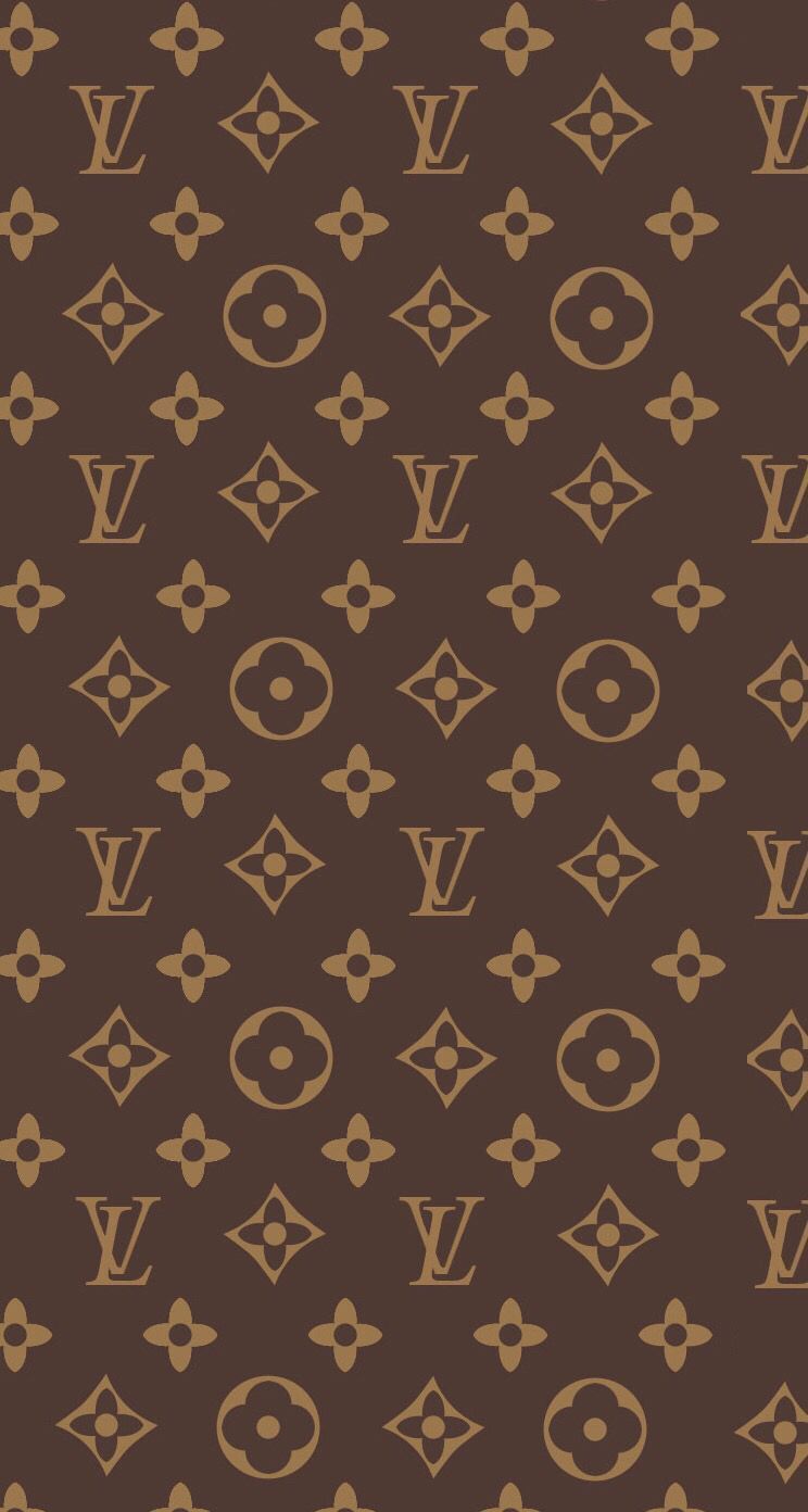 Louis Vuitton, Monogramm-Muster, Luxusmarke, Braun, Gold, HD, iPhone-Hintergrundbild