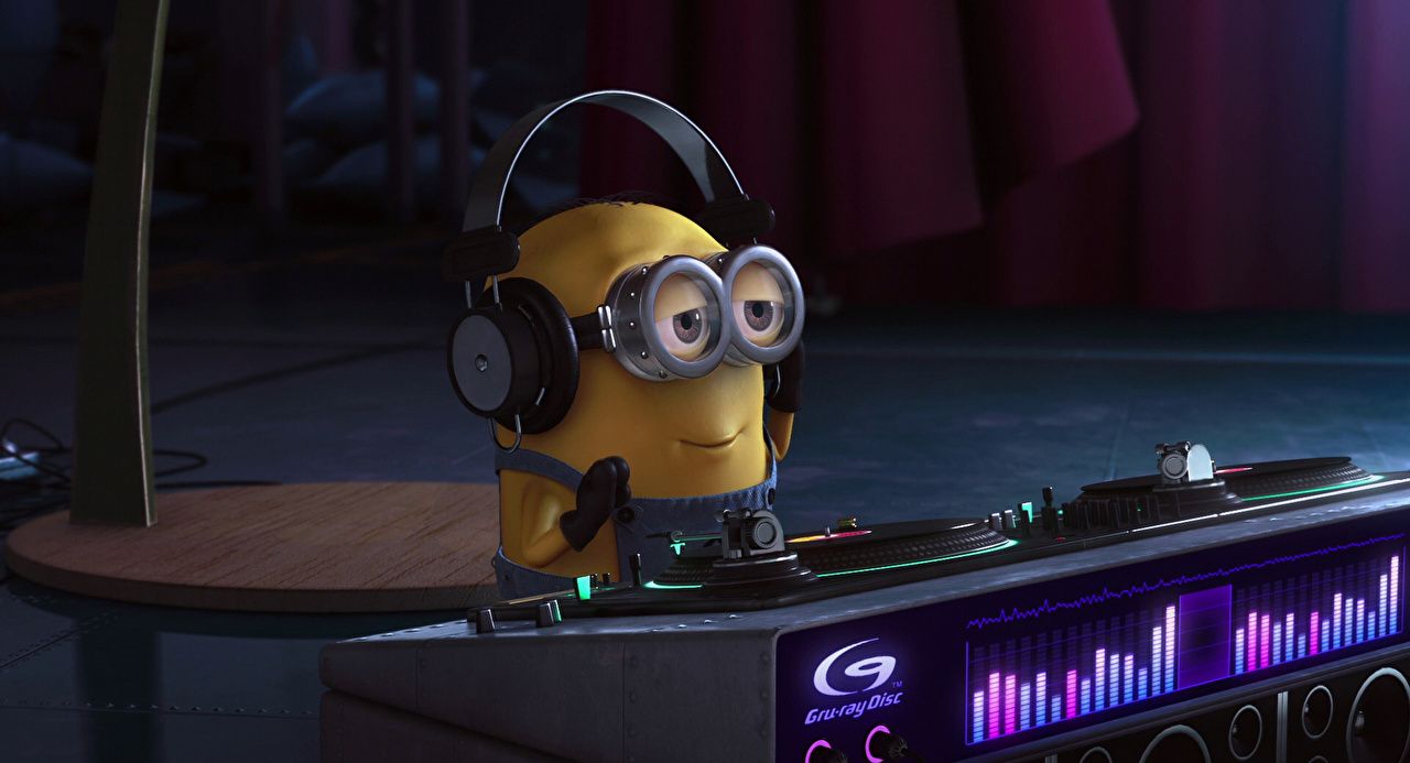 Minion, Ich – Einfach unverbesserlich, Kopfhörer, DJ-Pult, 3D-Render, HD-Hintergrundbild für PC
