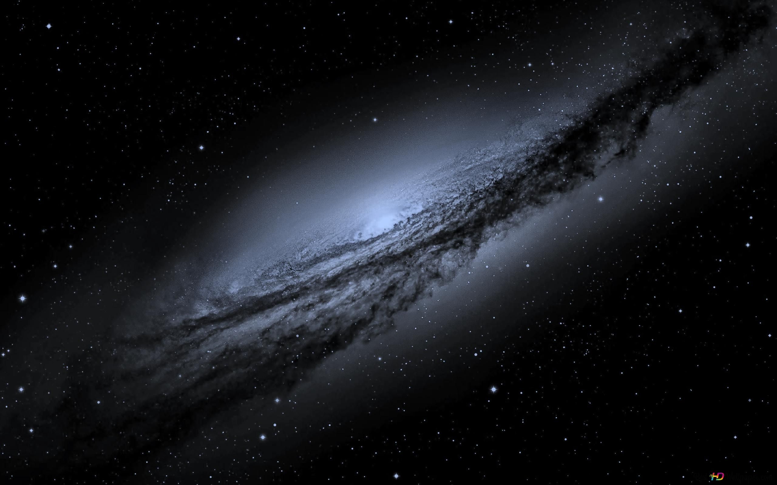 Galaxie, Spiralgalaxie, Sterne, Weltraum, Blaugrau, 2K, Hintergrund für den Desktop