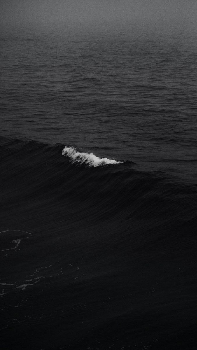 Meer, Welle, Nebel, Schwarzweiß, Minimalistisch, Hintergrundbild für iPhone und Android