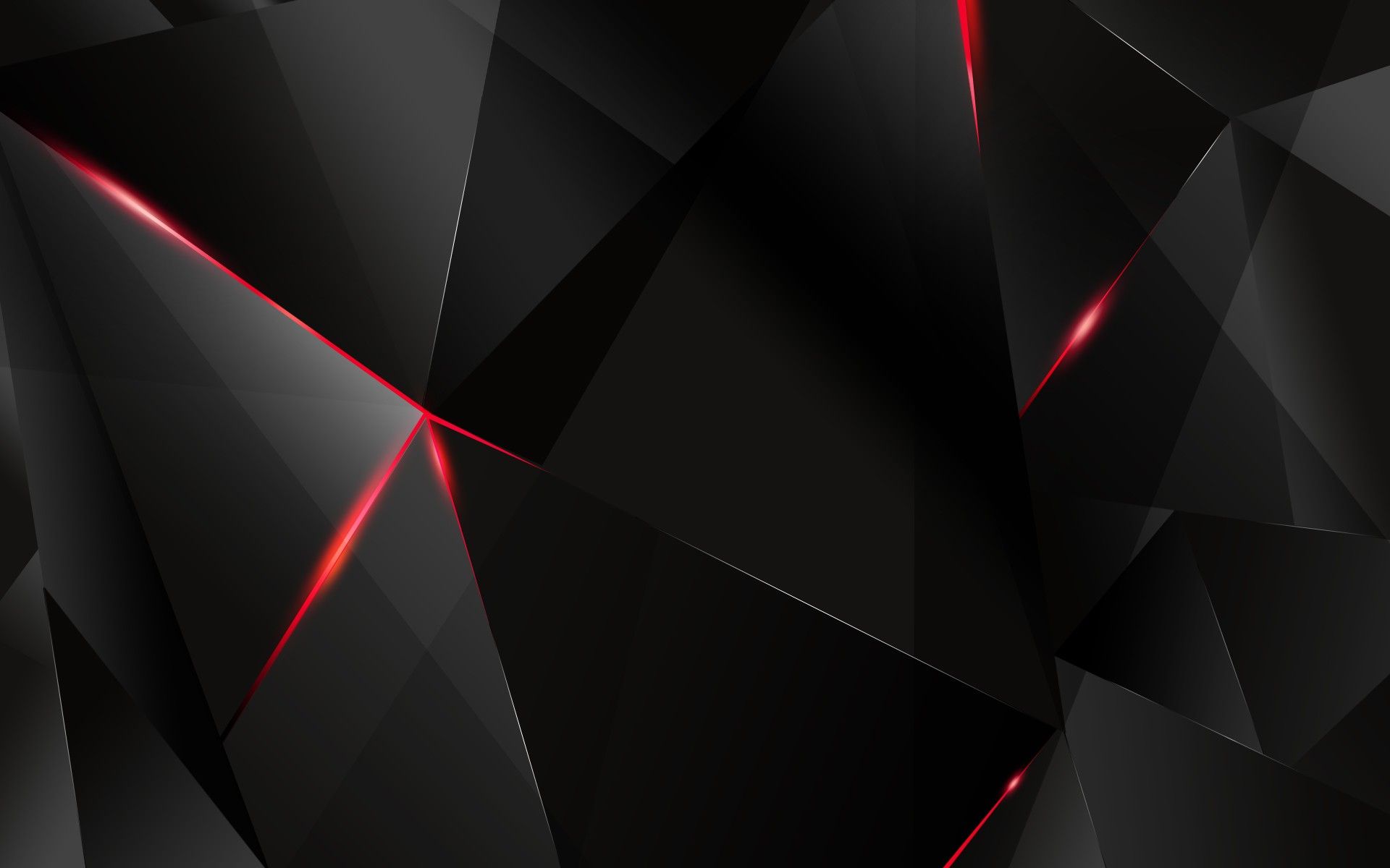 Polygone, Rote Linien, Geometrisch, Schwarz, Abstrakt, 16:10, Full-HD-Hintergrundbild für den Desktop