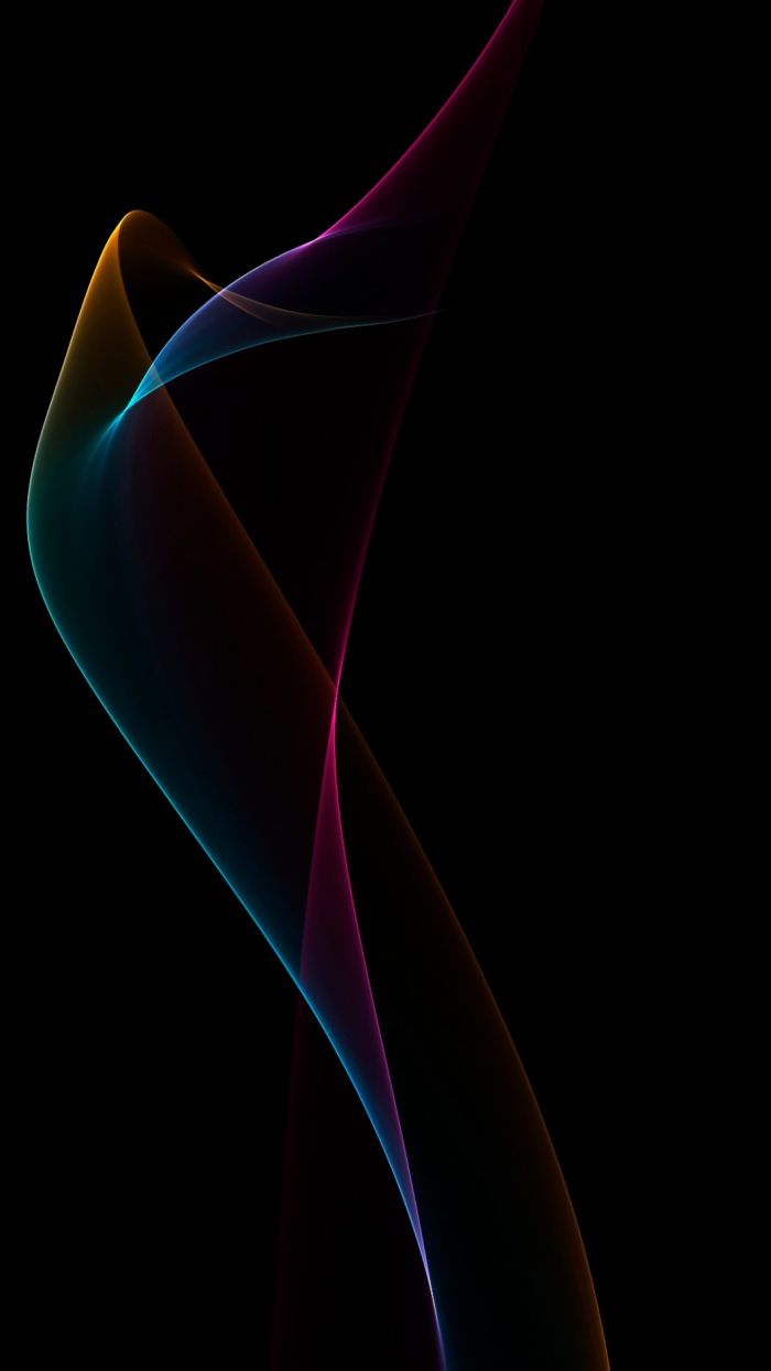 Farbschwaden, Linien, Schwarzer Hintergrund, Hochformat, Abstrakt, Sperrbildschirm fürs iPhone
