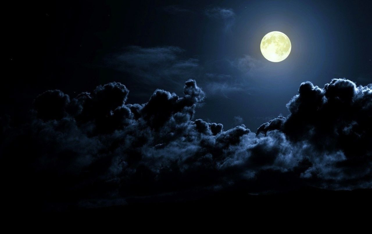 Vollmond, Wolken, Nachthimmel, Mondlicht, Dunkelblau, HD, Hintergrund für den Desktop