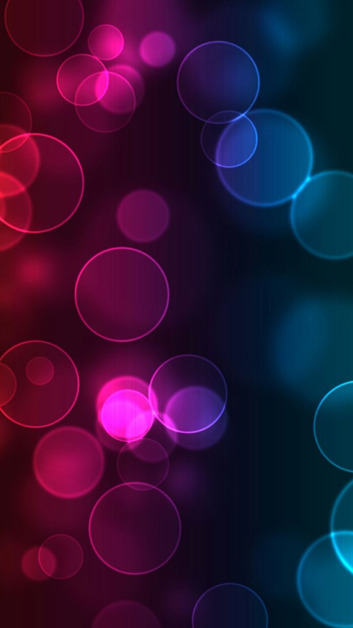 Bokeh, Pink, Cyan, Lichtkreise, Hochformat, Hintergrundbild für iPhone und Android