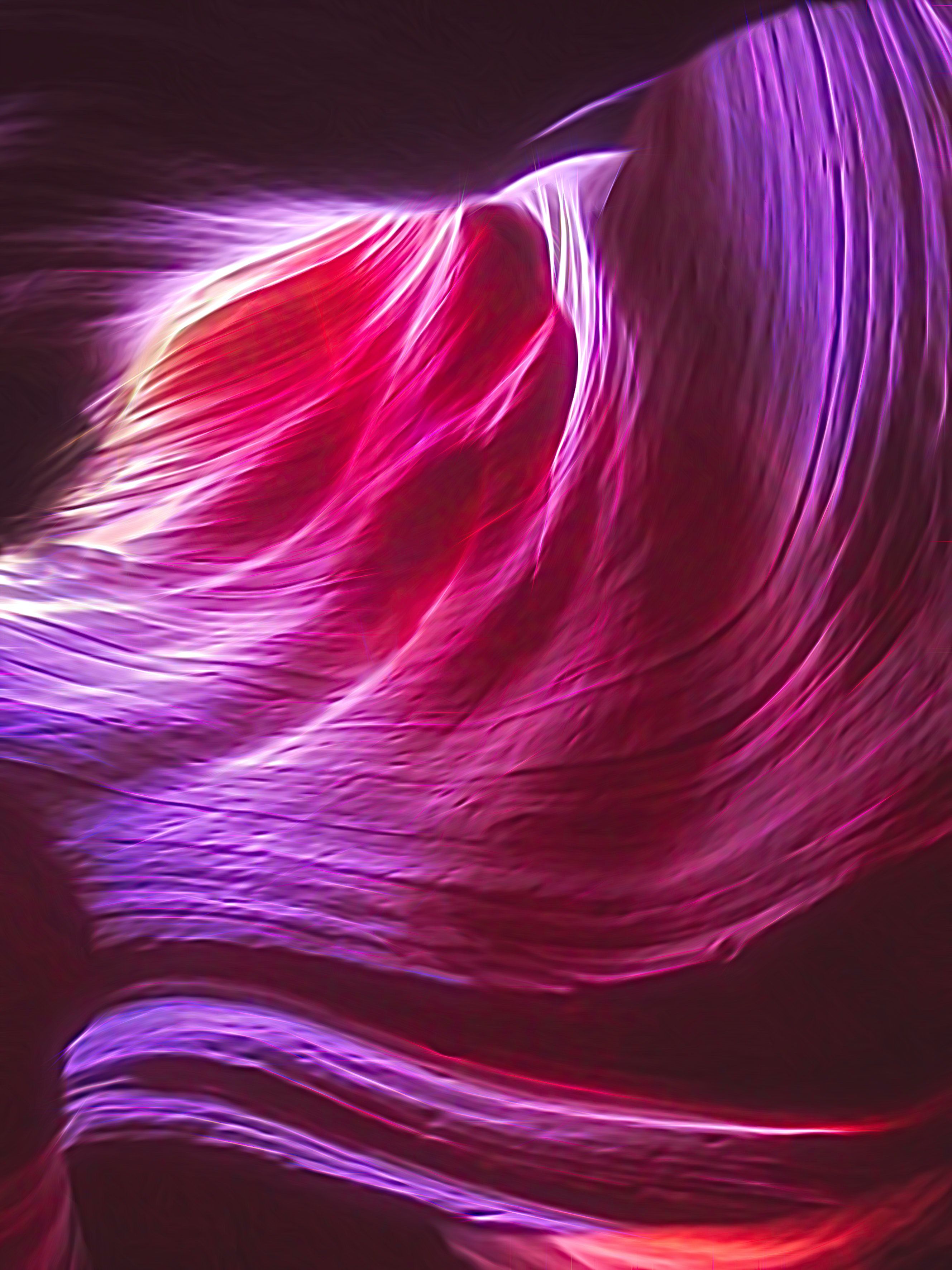 Wellenformen, Pink-Lila, Abstrakt, Seide, Hochformat, QHD+, Hintergrundbild fürs Tablet