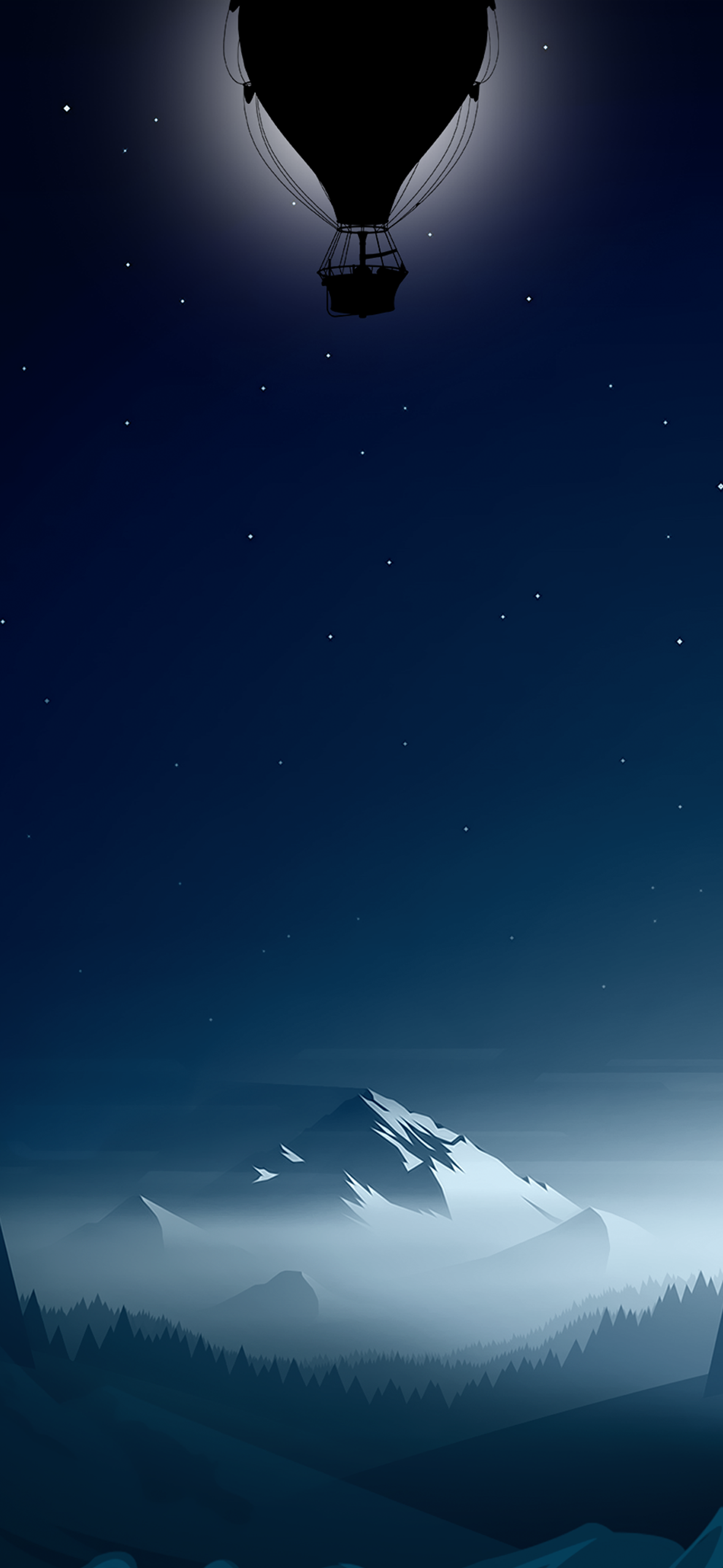 Berggipfel, Sternenhimmel, Nacht, Nebel, Hochformat, Full HD, Sperrbildschirm fürs iPhone