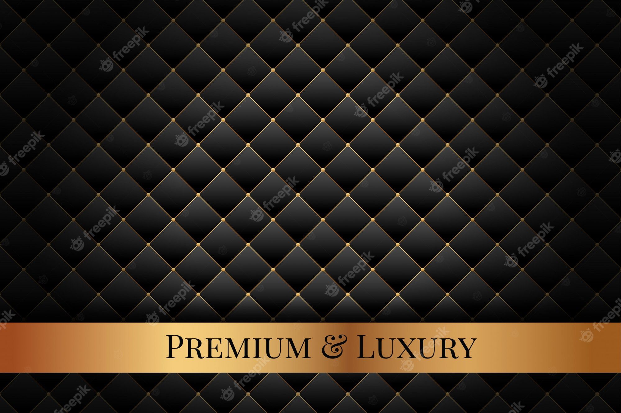 Gesteppte Textur, Gold-Schwarz, Rautenmuster, Luxus, Goldbanner, Full-HD-Hintergrundbild für PC