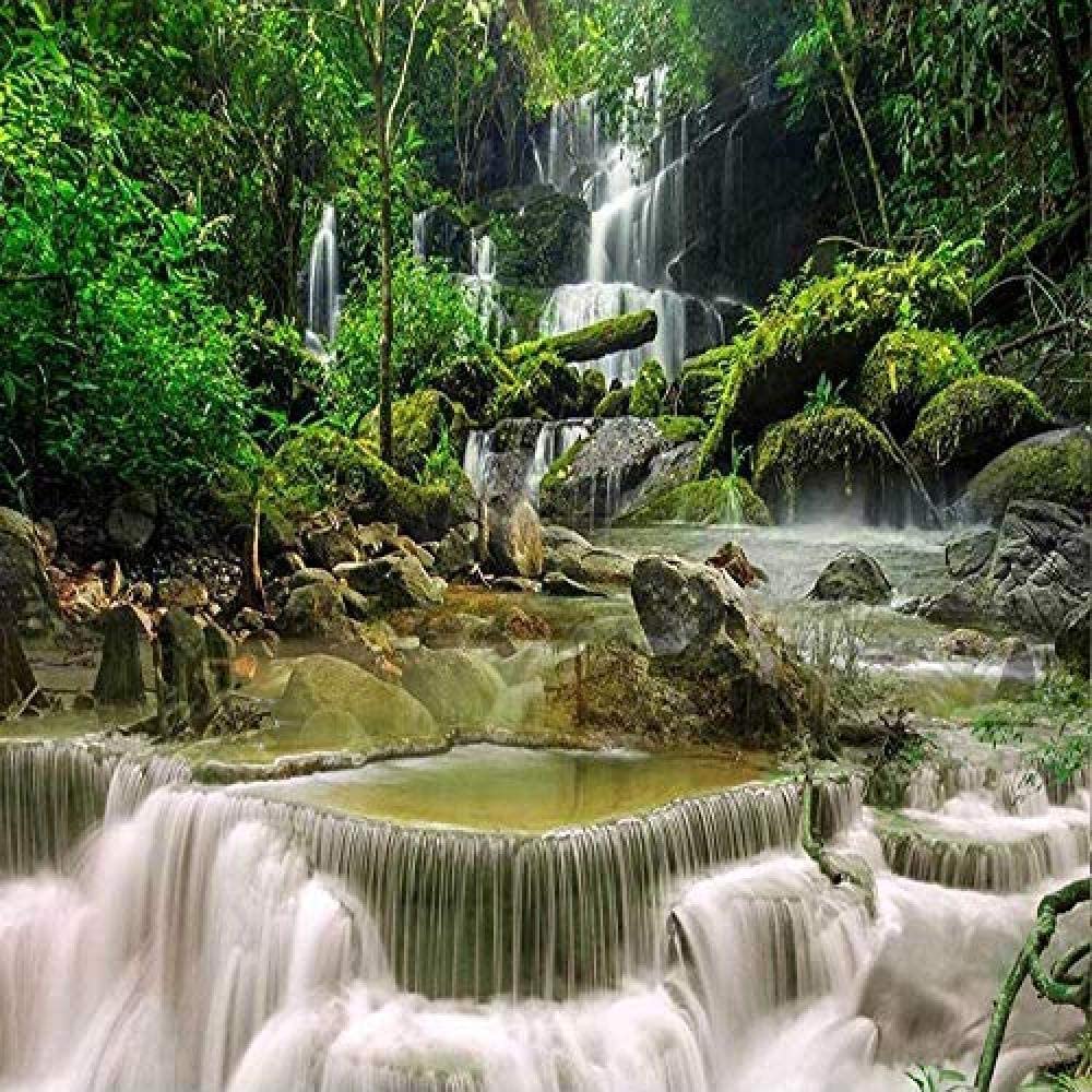 Wasserfall, Dschungel, Kaskaden, Grüne Natur, Felsen, Hintergrundbild für iPad und Tablet