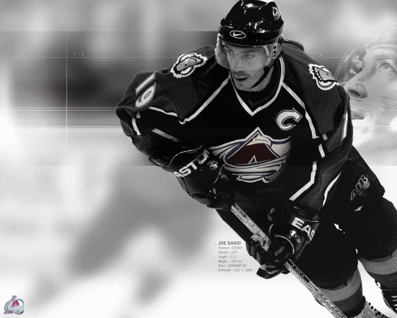Colorado Avalanche, Kapitän, Eishockeyspieler, Schwarz-Weiß, NHL, HD, Desktop-Hintergrund