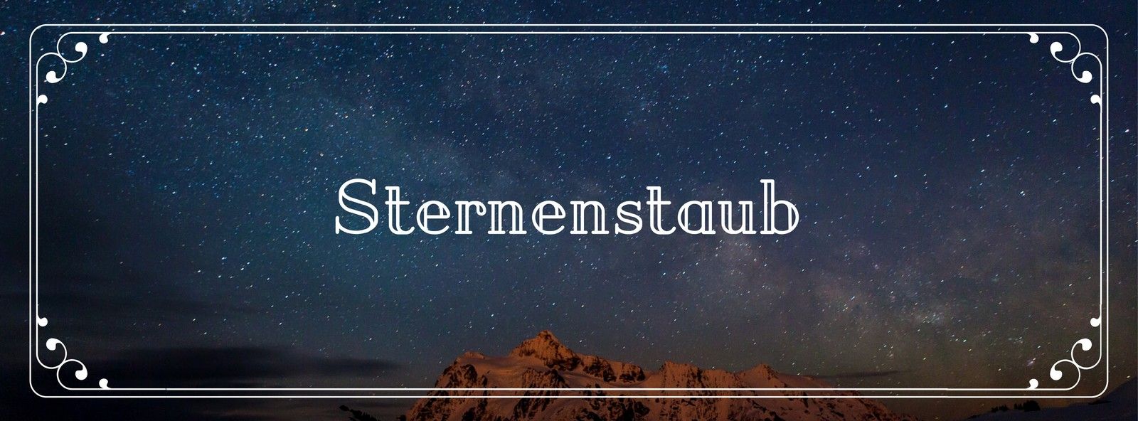 Sternenstaub, Schriftzug, Sternenhimmel, Rahmen, Titelbild, HD, Desktop-Hintergrund