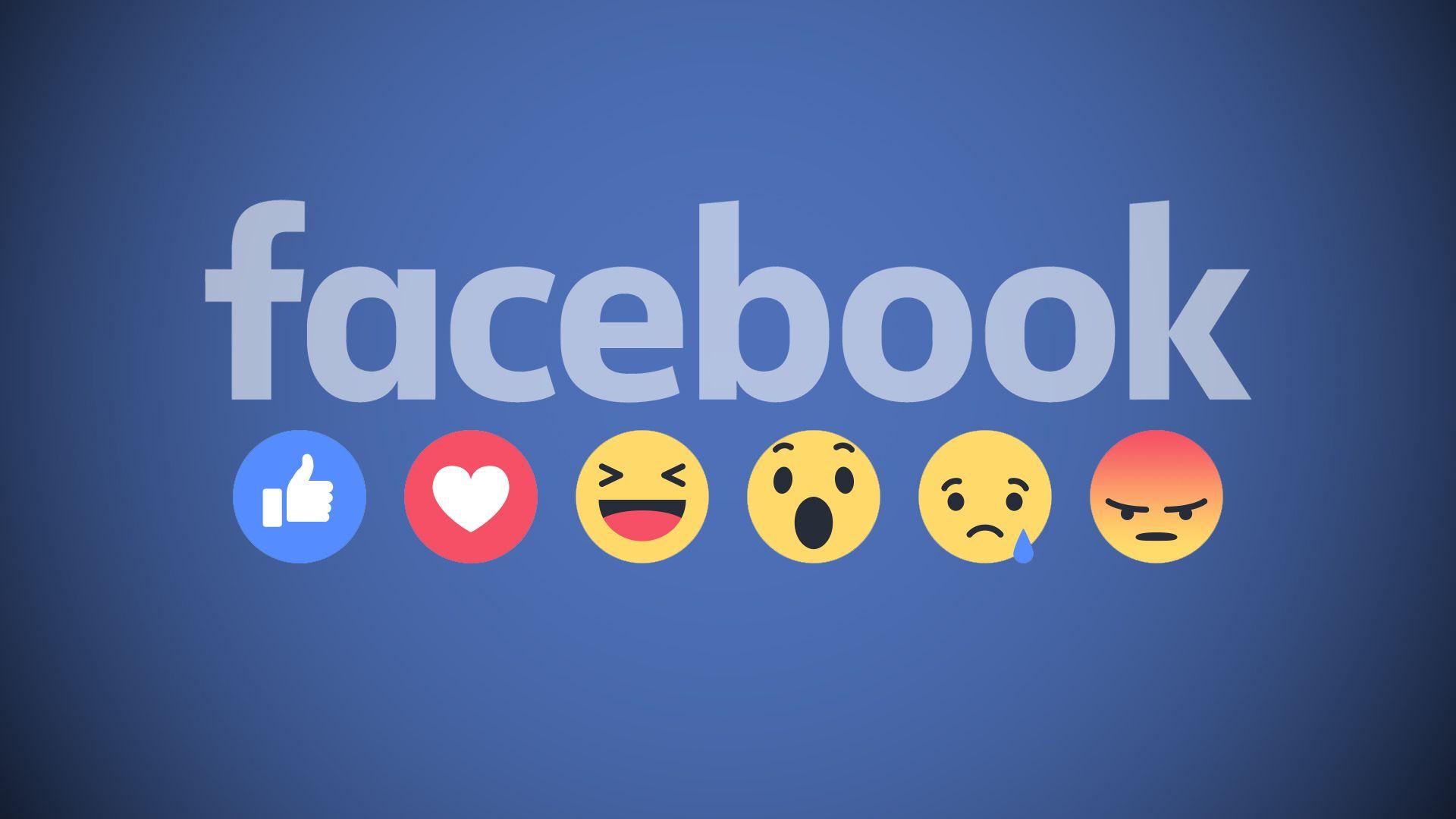 Facebook, Reactions, Emojis, Logo, Blau, Full HD 1080p, Desktop-Hintergrundbild