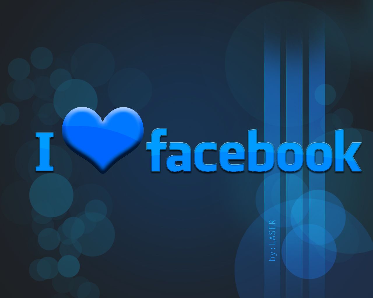 I Love Facebook, Herz, Logo, Blau, Bokeh, HD, Hintergrund für den Desktop