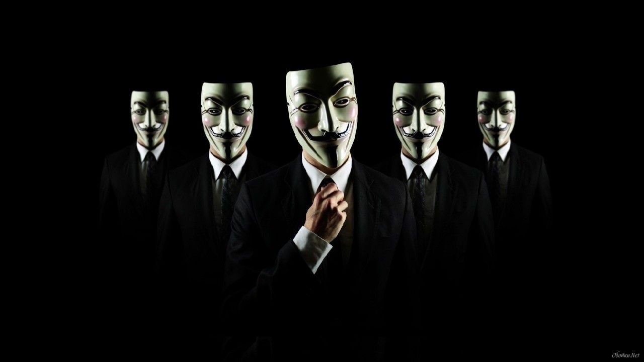 Anonymous, Guy-Fawkes-Maske, Anzüge, Schwarzer Hintergrund, Gruppe, HD Wallpaper