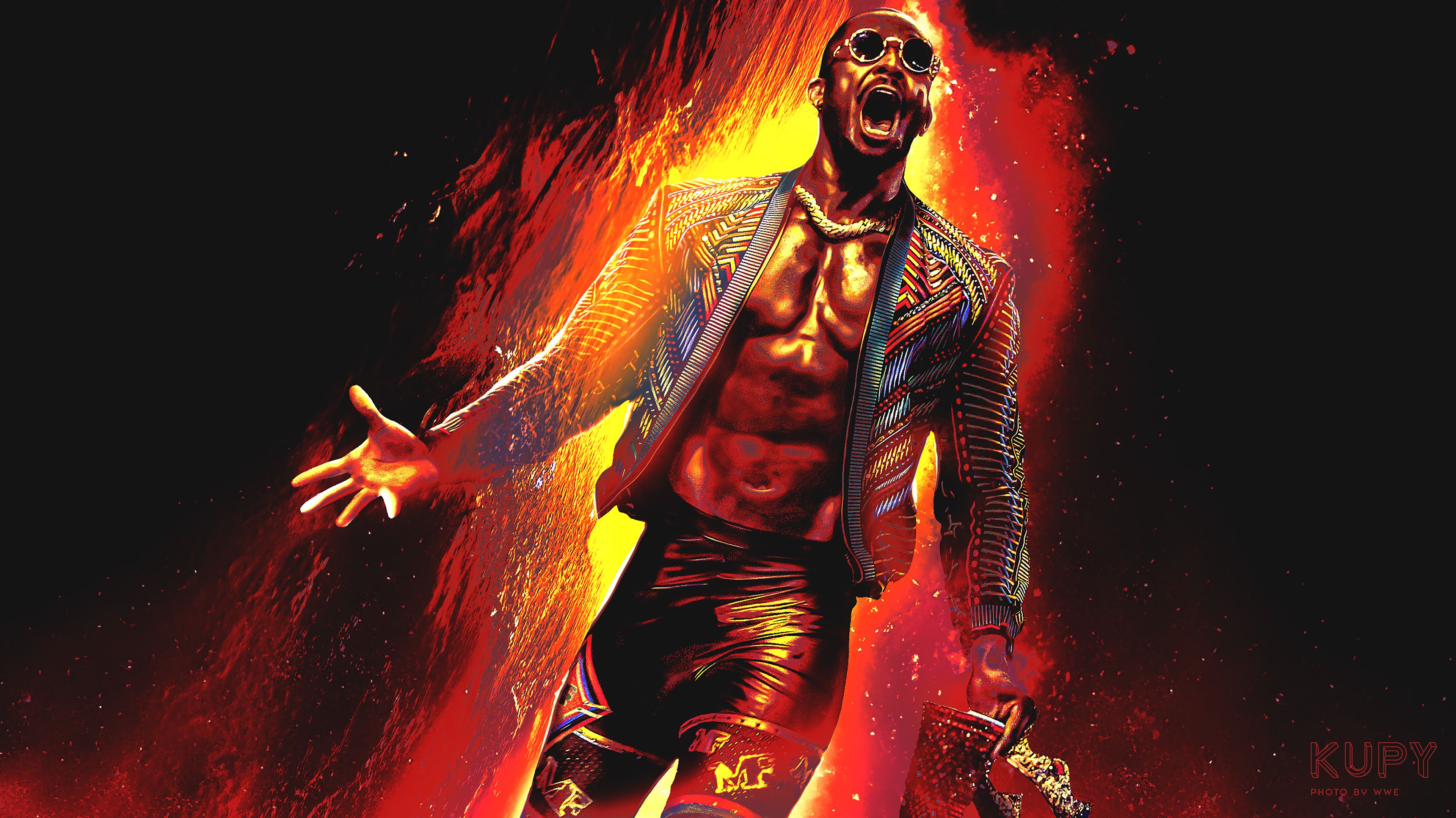 Feuer, Flammen, Mann, Digitale Kunst, Schwarzer Hintergrund, 4K Wallpaper