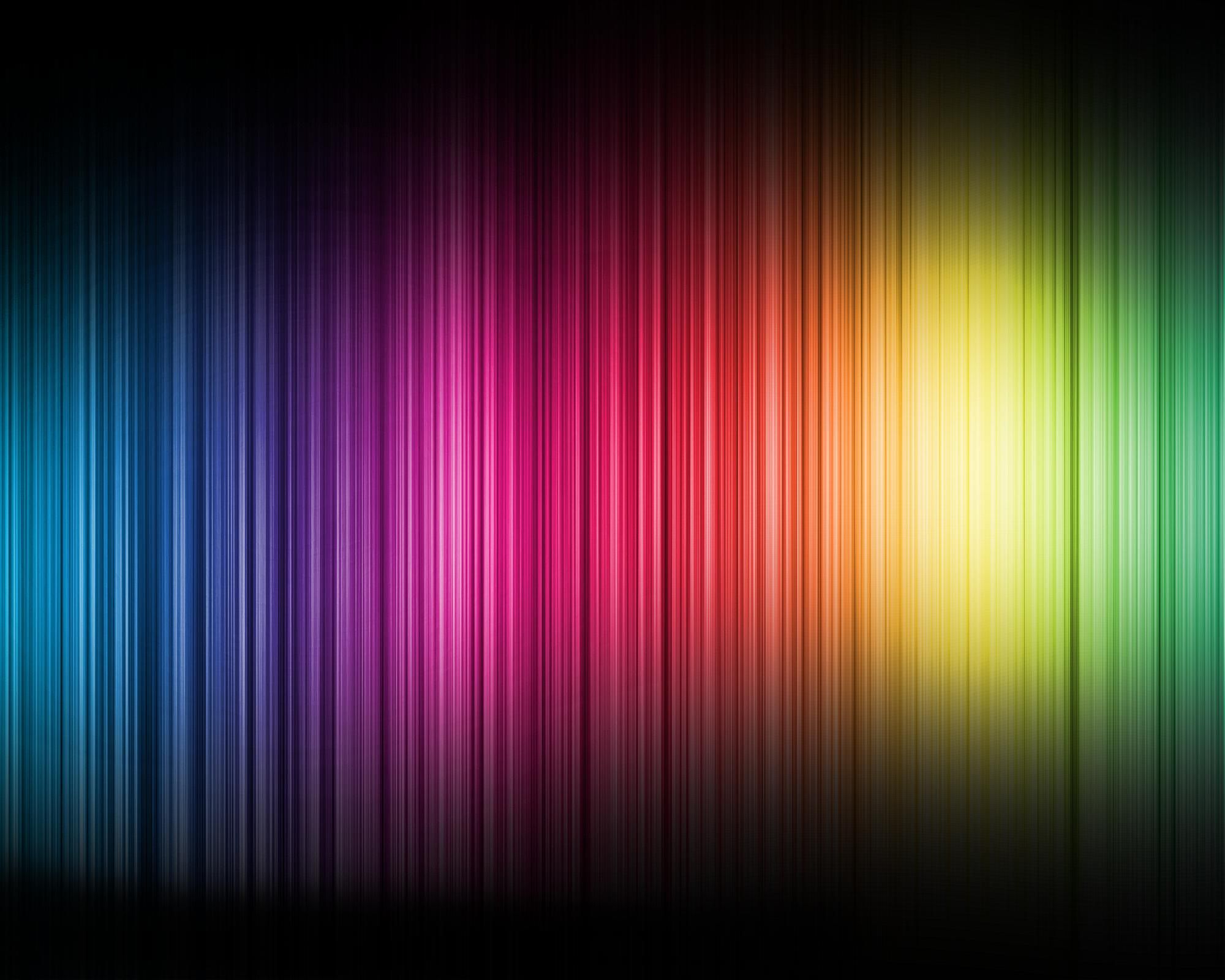 Regenbogenspektrum, Vertikale Streifen, Lichtstreifen, Schwarzer Hintergrund, Full HD Wallpaper