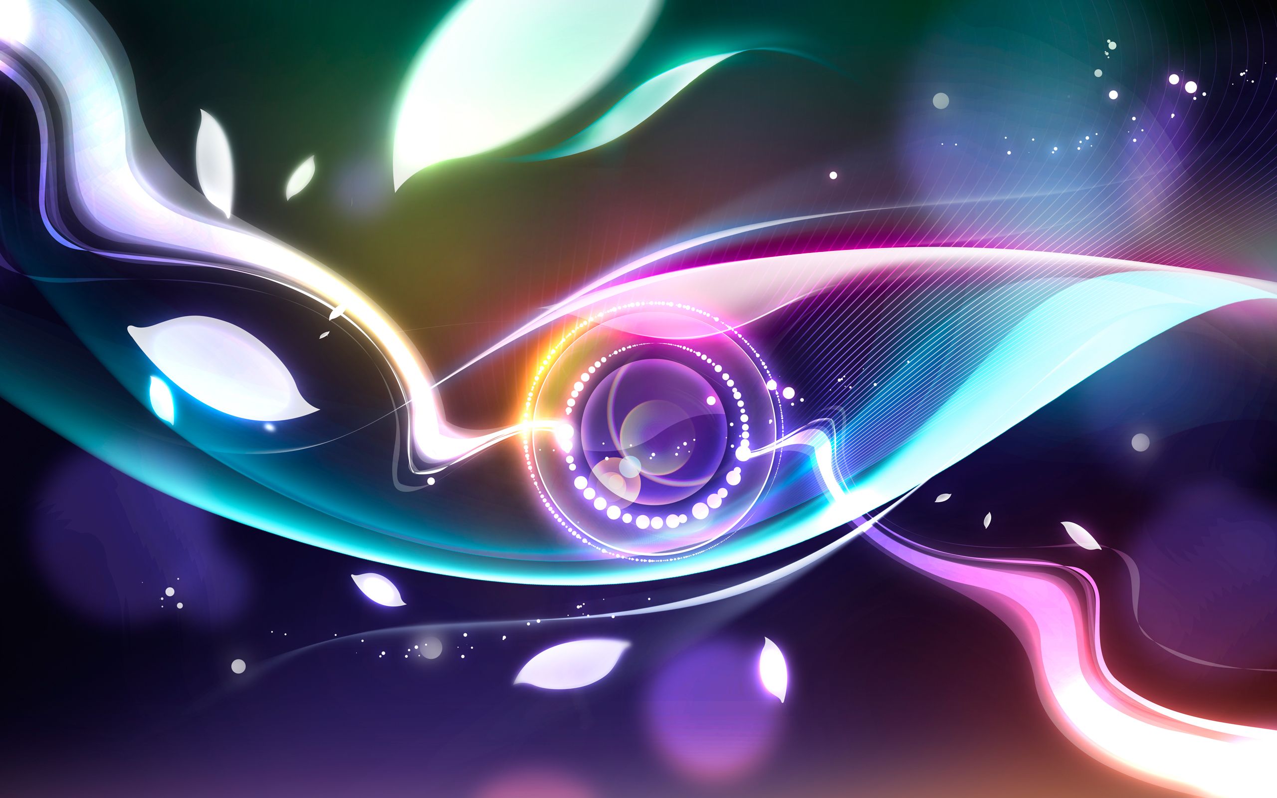 Abstraktes Auge, Digitale Kunst, Neonfarben, Lila, Fantasie, 2K, PC-Hintergrundbild