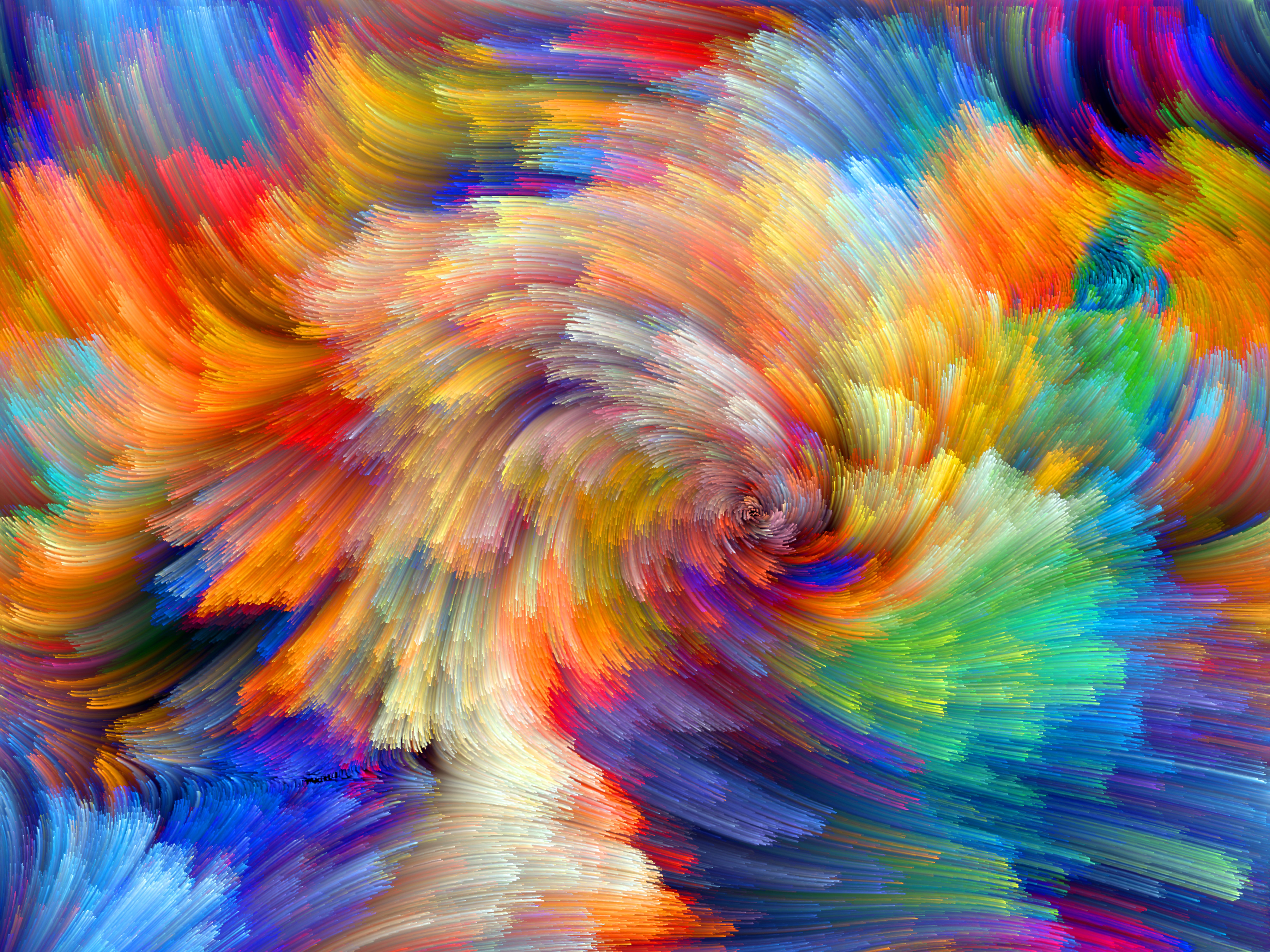 Farbexplosion, Pinselstriche, Wirbel, Bunt, Abstrakte Kunst, Hintergrundbild fürs Tablet