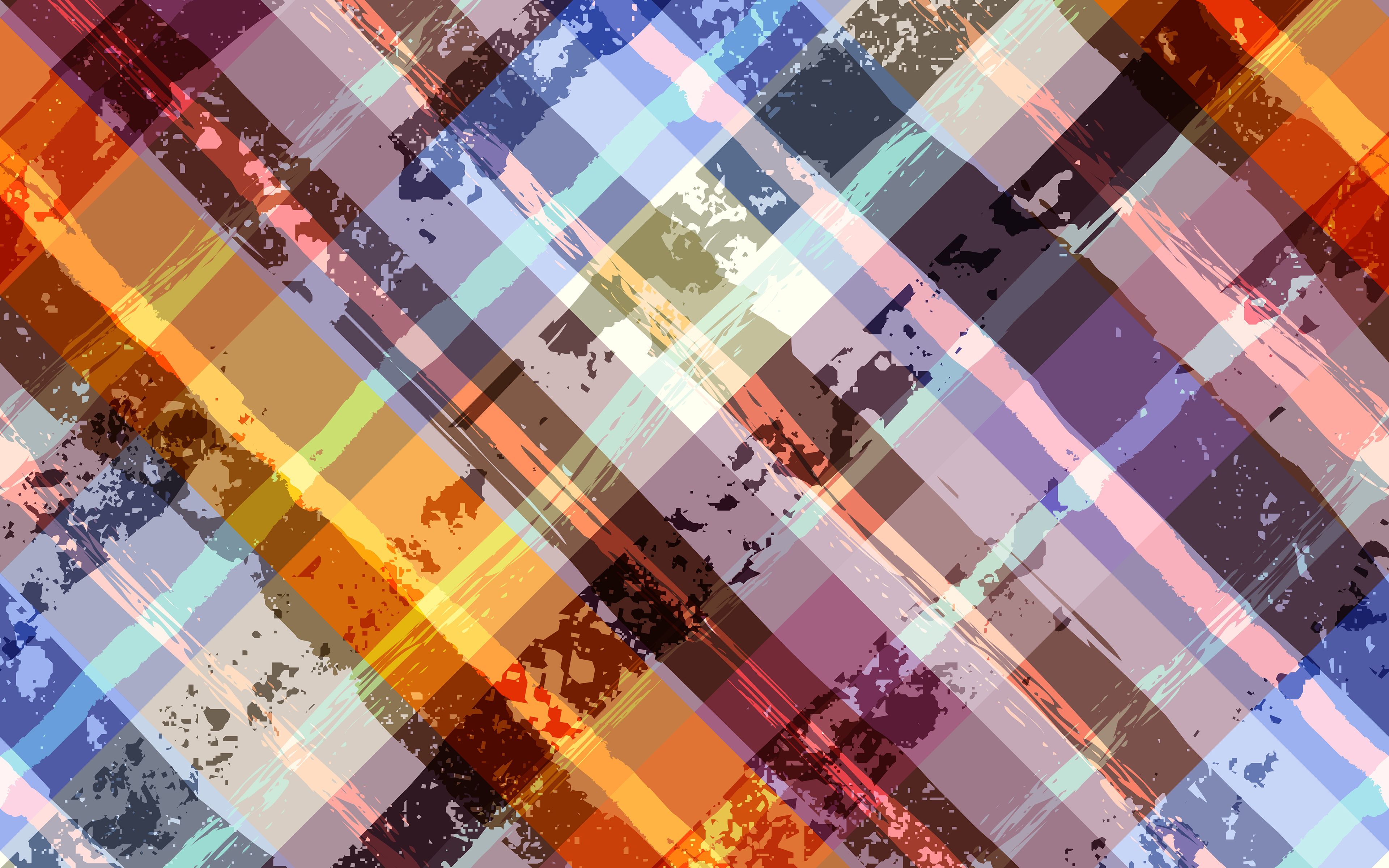 Karomuster, Tartan, Grunge, Bunt, Textur, 16:10, 4K-Hintergrundbild für den Desktop