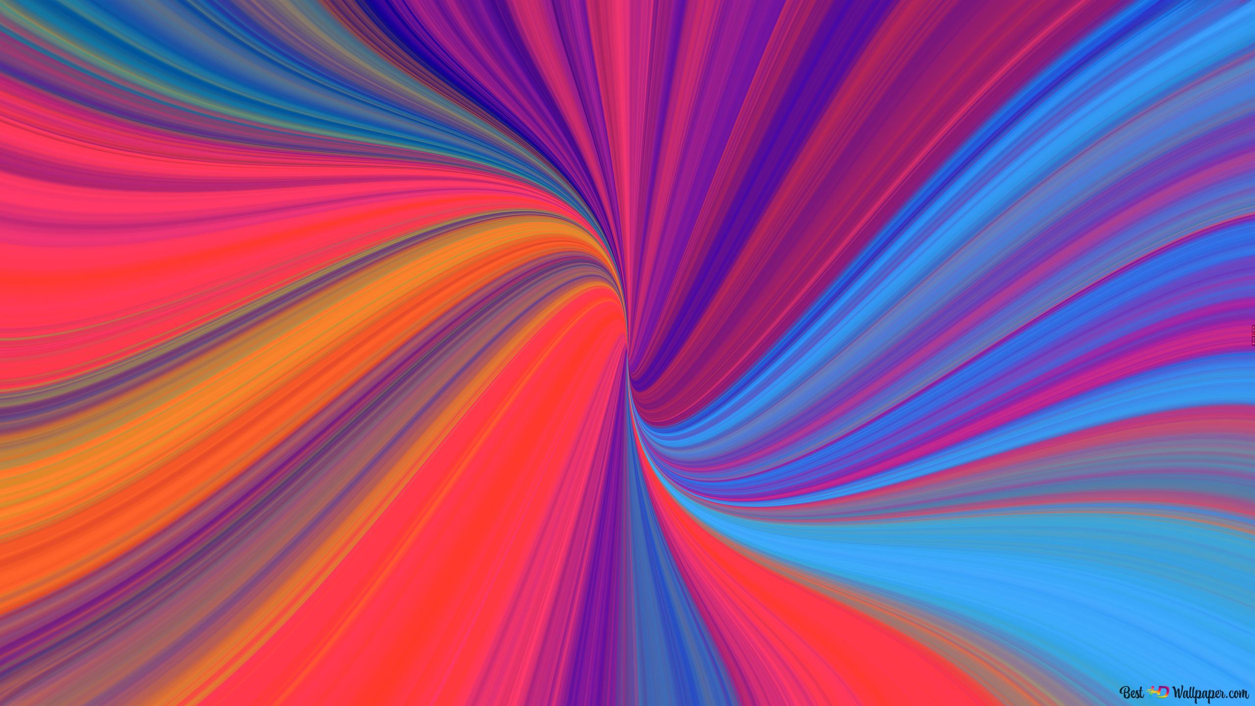 Farbwirbel, Streifen, Rot-Blau, Spirale, Abstrakt, 16:9, 2K-Hintergrundbild für den Desktop