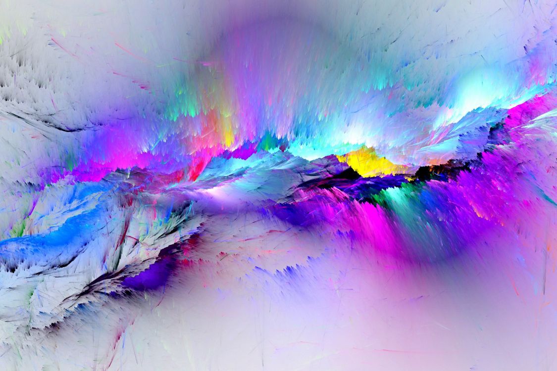 Farbexplosion, Neonfarben, Weiß, Abstrakt, Rauch, Hintergrundbild