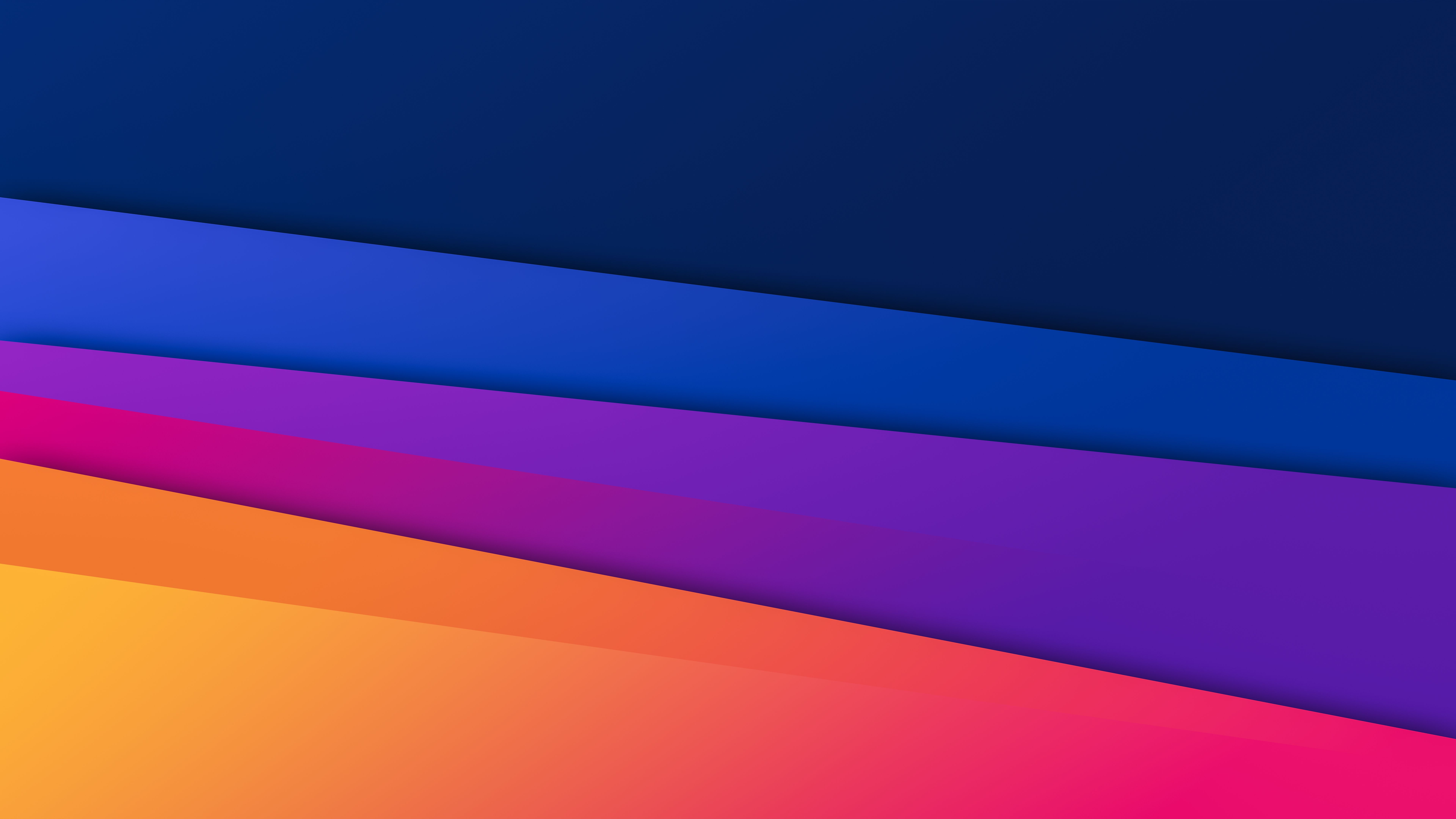 Farbstreifen, Blau-Lila-Orange, Schichten, Flache Grafik, Farbverlauf, 8K, PC-Hintergrundbild