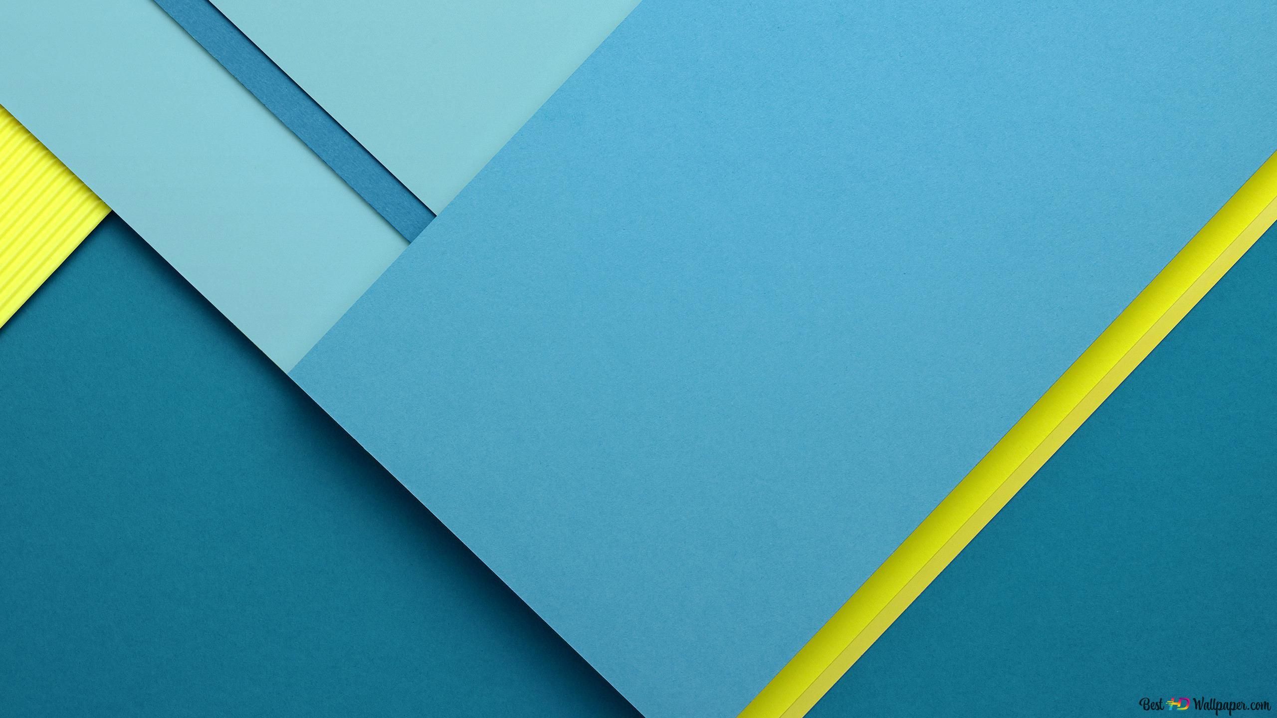 Material Design, Türkis, Gelber Streifen, Geometrisch, Flache Grafik, 2560x1440, Desktop-Hintergrund