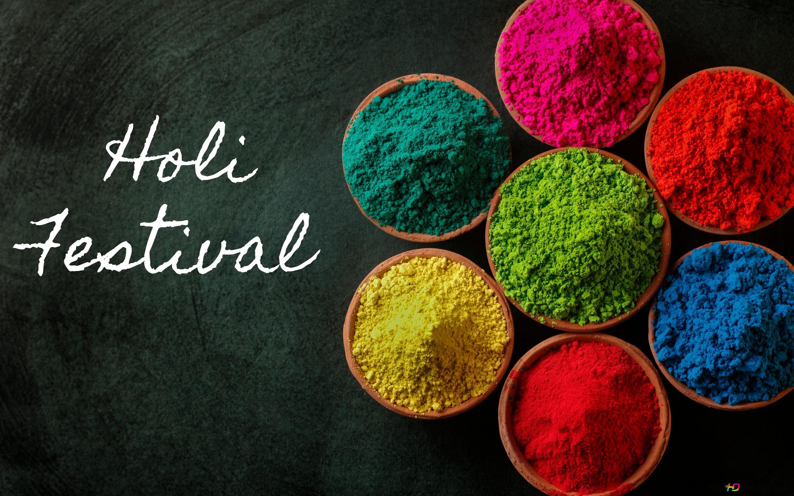 Holi Festival, Farbpulver, Schalen, Tafel, Bunt, 2K, Hintergrundbild für den PC