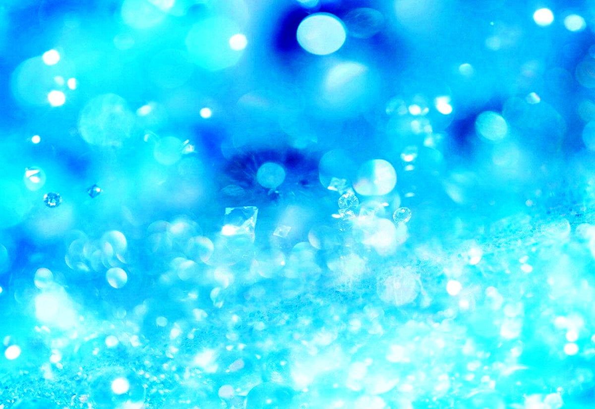 Bokeh, Hellblau, Glitzer, Wassertropfen, Unschärfe, Hintergrund