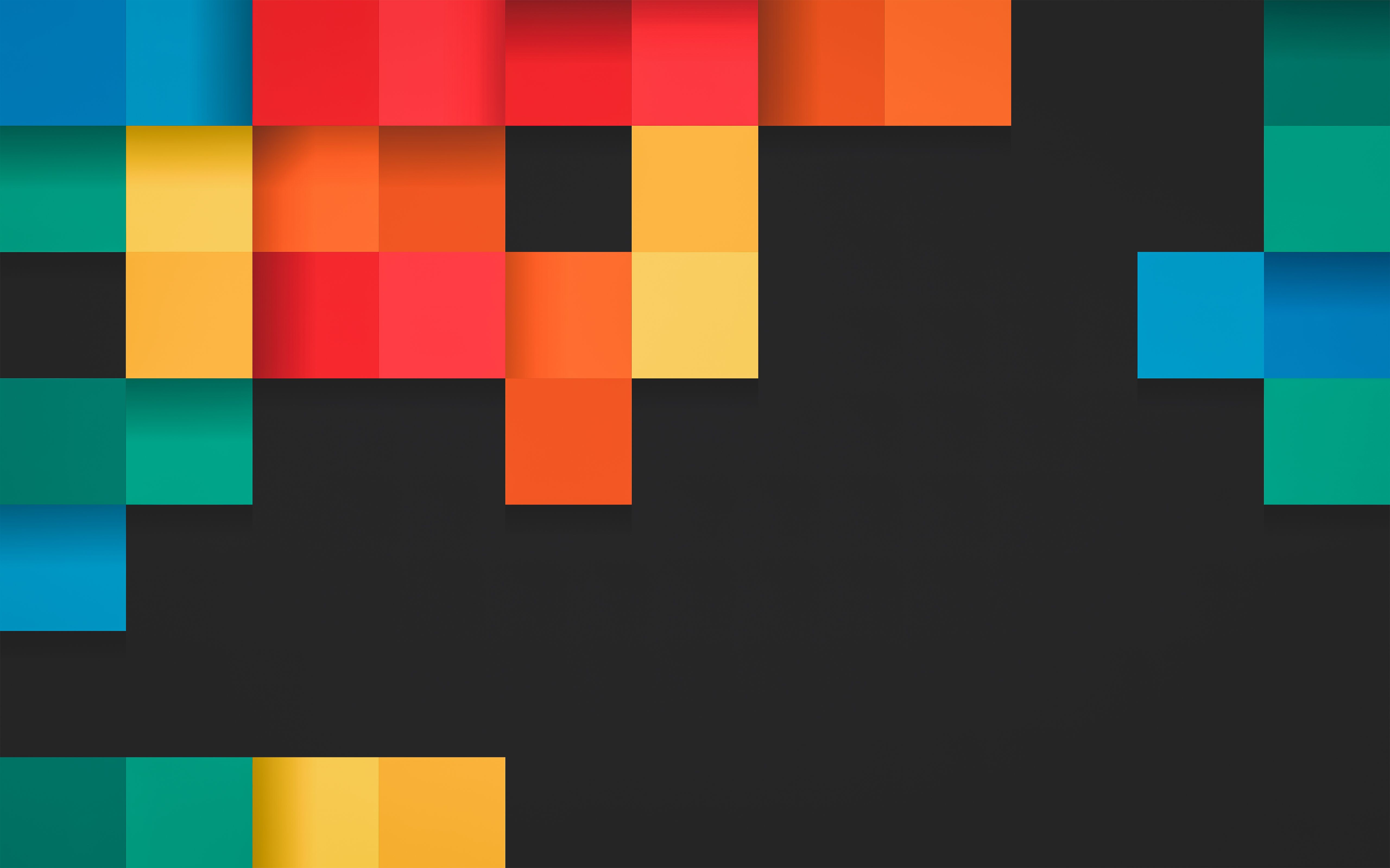 Pixelquadrate, Mosaik, Anthrazit, Bunt, Geometrisch, 16:10, 5K-Hintergrundbild für den Desktop