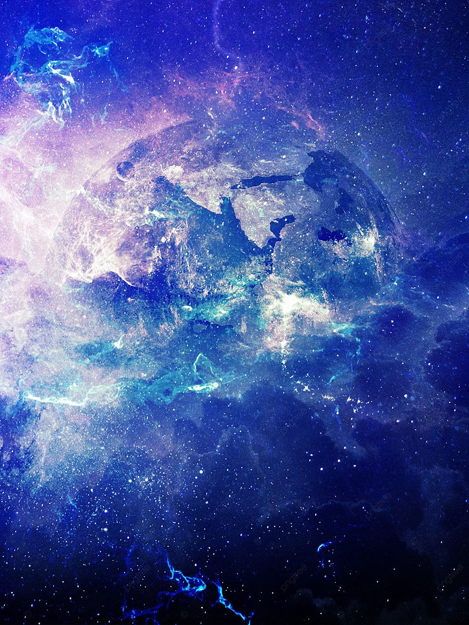Weltraum, Galaxie, Planet, Sterne, Blau, HD, iPad-Hintergrundbild
