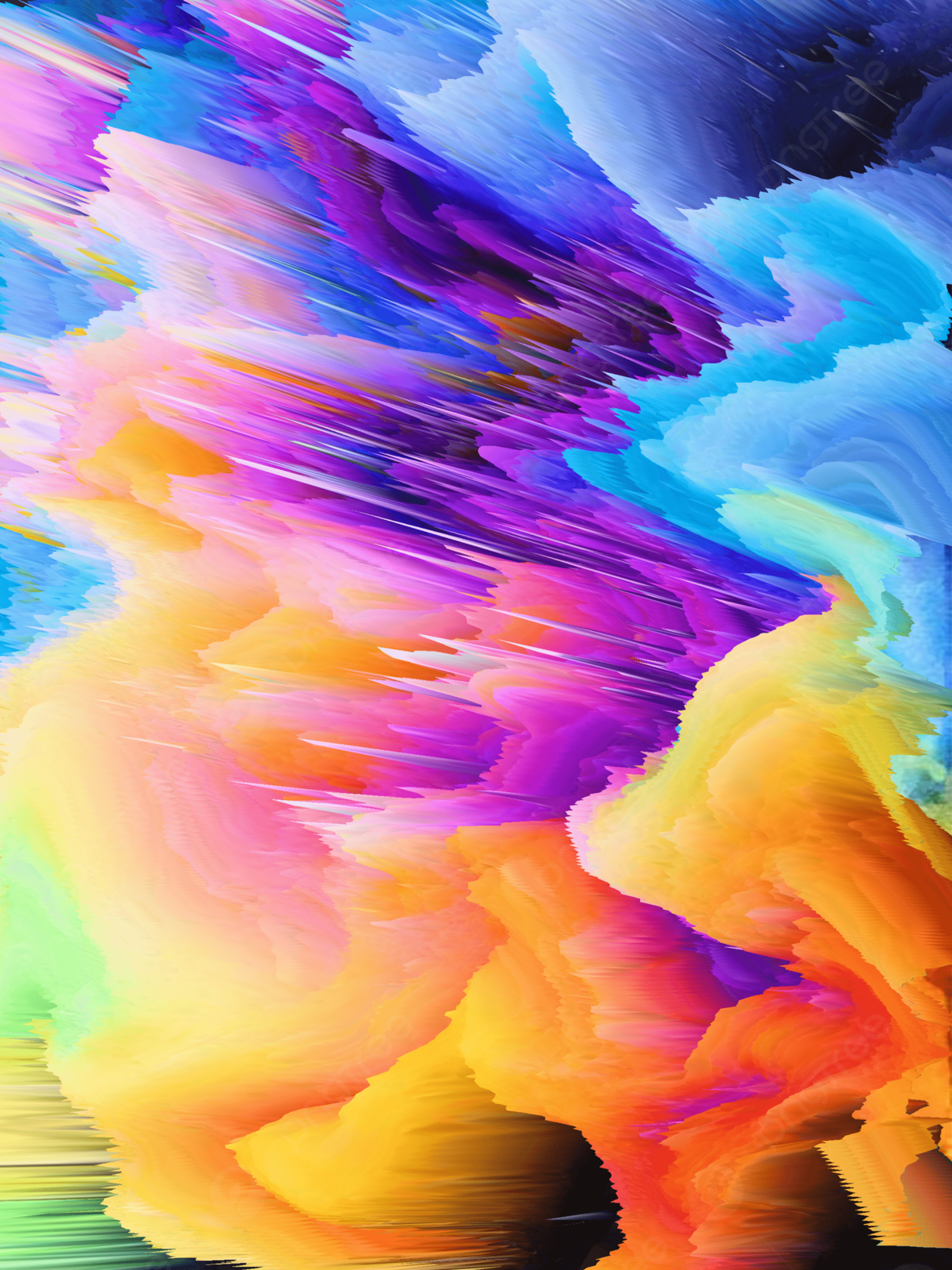 Abstrakte Farbwellen, Digitale Kunst, Bunt, Gelb, Lila, Full HD, iPad-Hintergrundbild