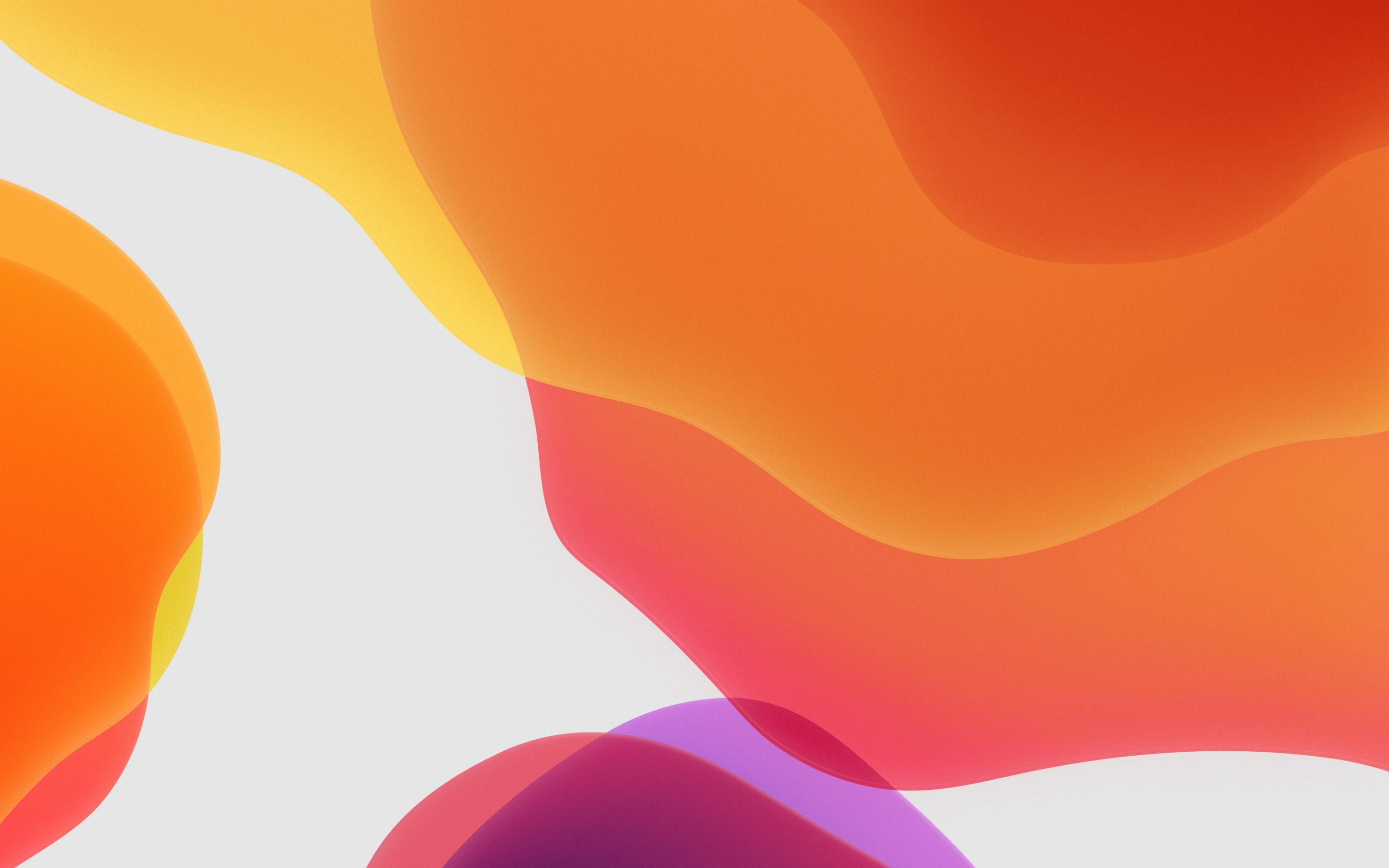 Abstrakte Formen, Orange, Wellen, Farbverlauf, iOS-Stil, 2K, Desktop-Hintergrund