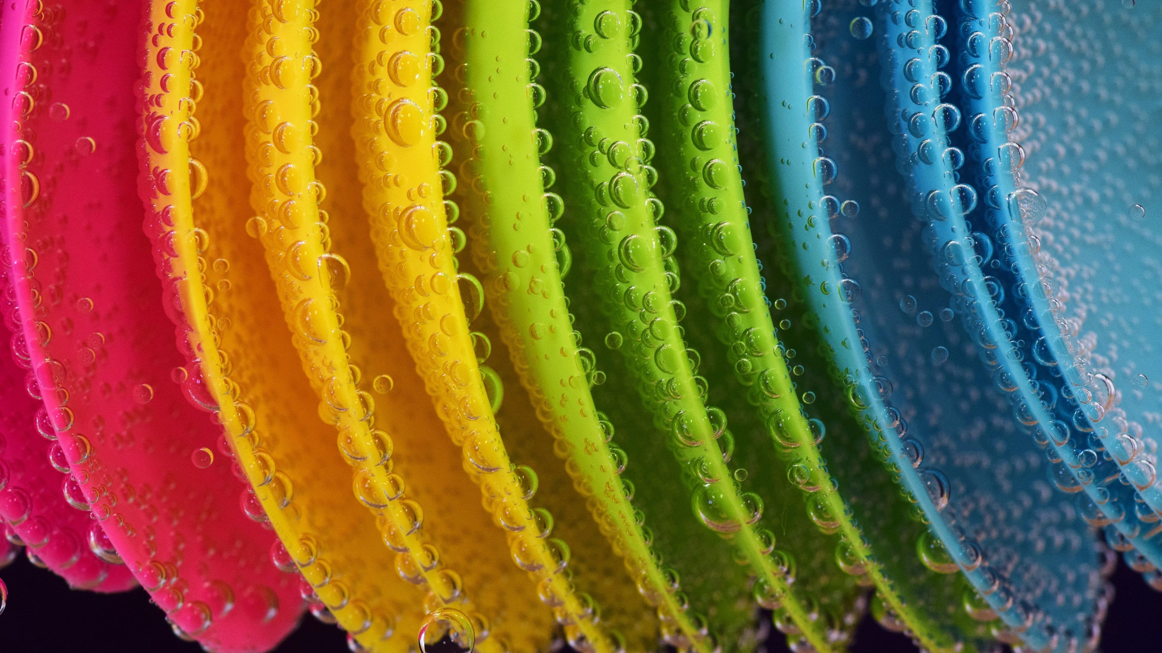 Wasserblasen, Regenbogenfarben, Makro, Spektrum, 3840x2160, 4K-Hintergrundbild für PC