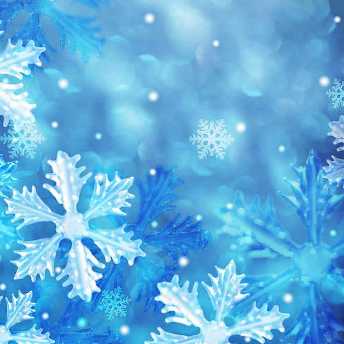 Schneeflocken, Winter, Blau, Bokeh, Hintergrundbild für iPad und Tablet
