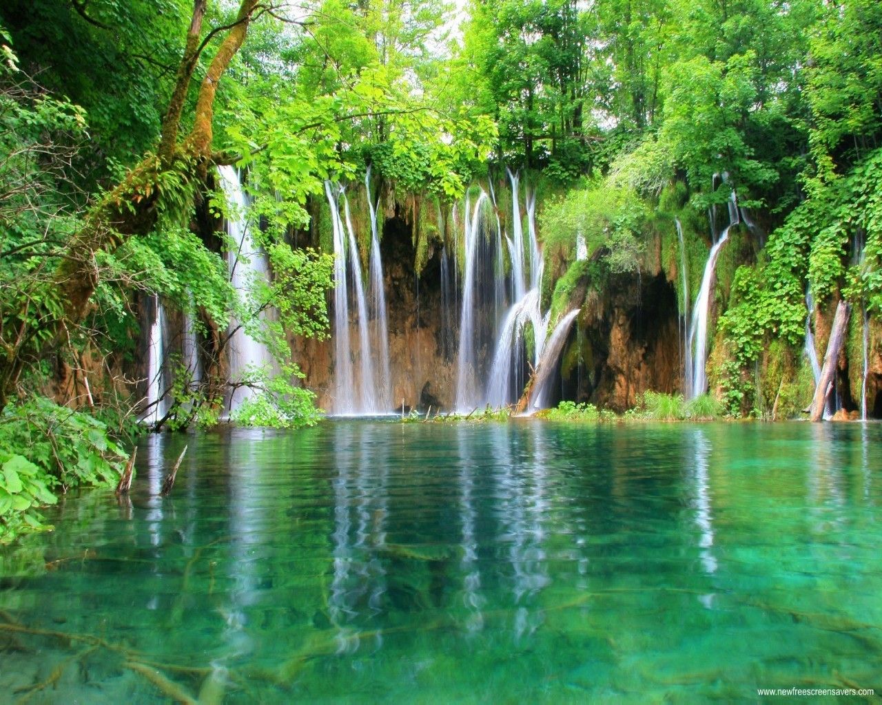 Plitvicer Seen, Kroatien, Wasserfälle, Türkisfarbenes Wasser, Wald, HD, PC-Hintergrundbild