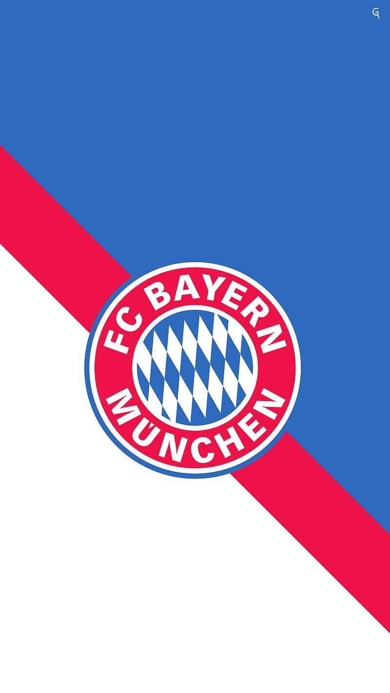 FC Bayern München, Vereinslogo, Blaue Fläche, Roter Streifen, Minimalistisch, iPhone-Hintergrundbild