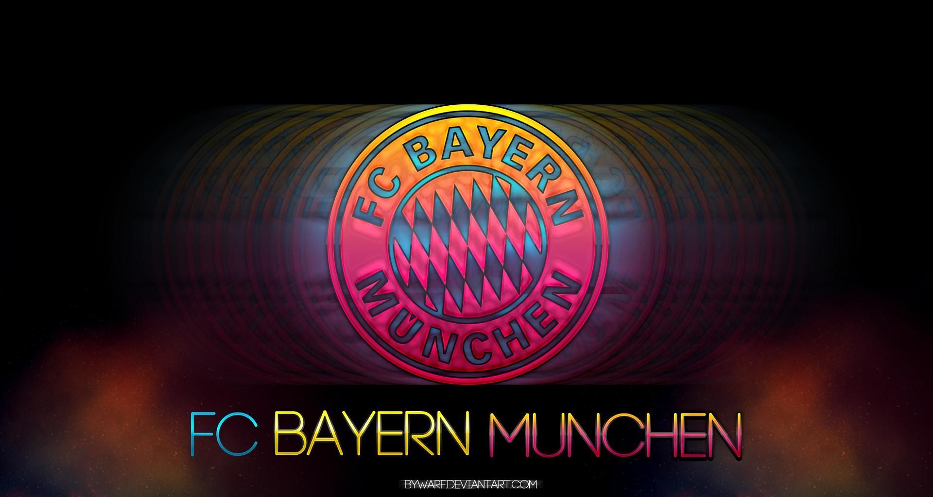 FC Bayern München, Neonlogo, Schriftzug, Schwarzer Hintergrund, Full HD Wallpaper