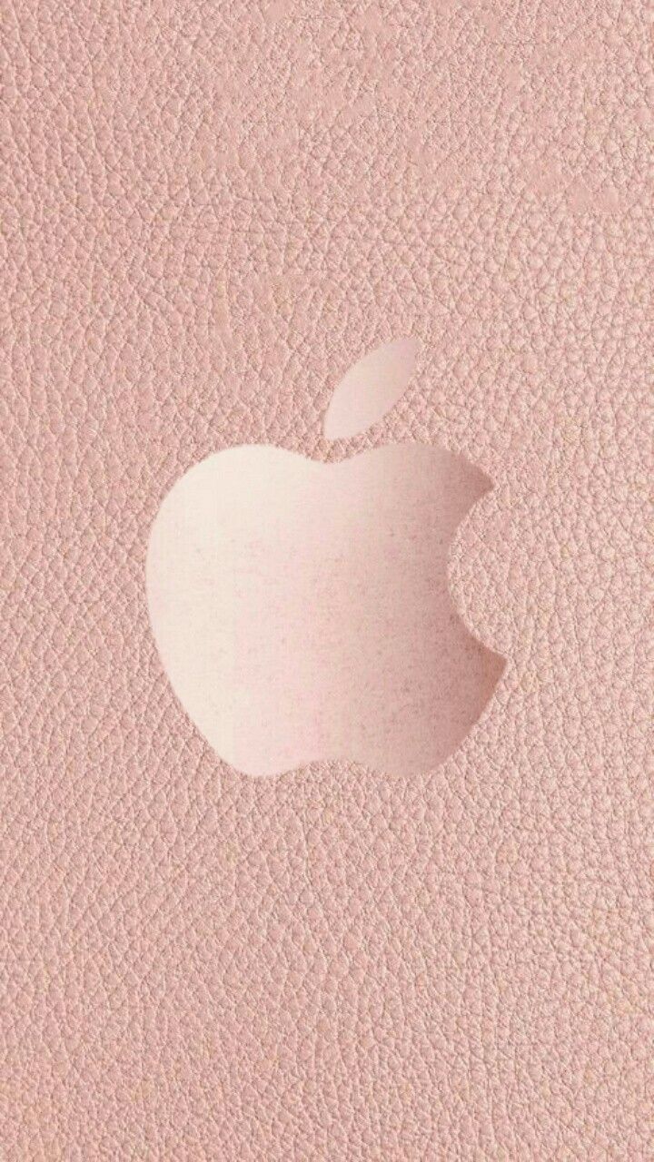Apple-Logo, Roségold, Lederstruktur, Minimalistisch, HD, Handy-Hintergrund im Hochformat